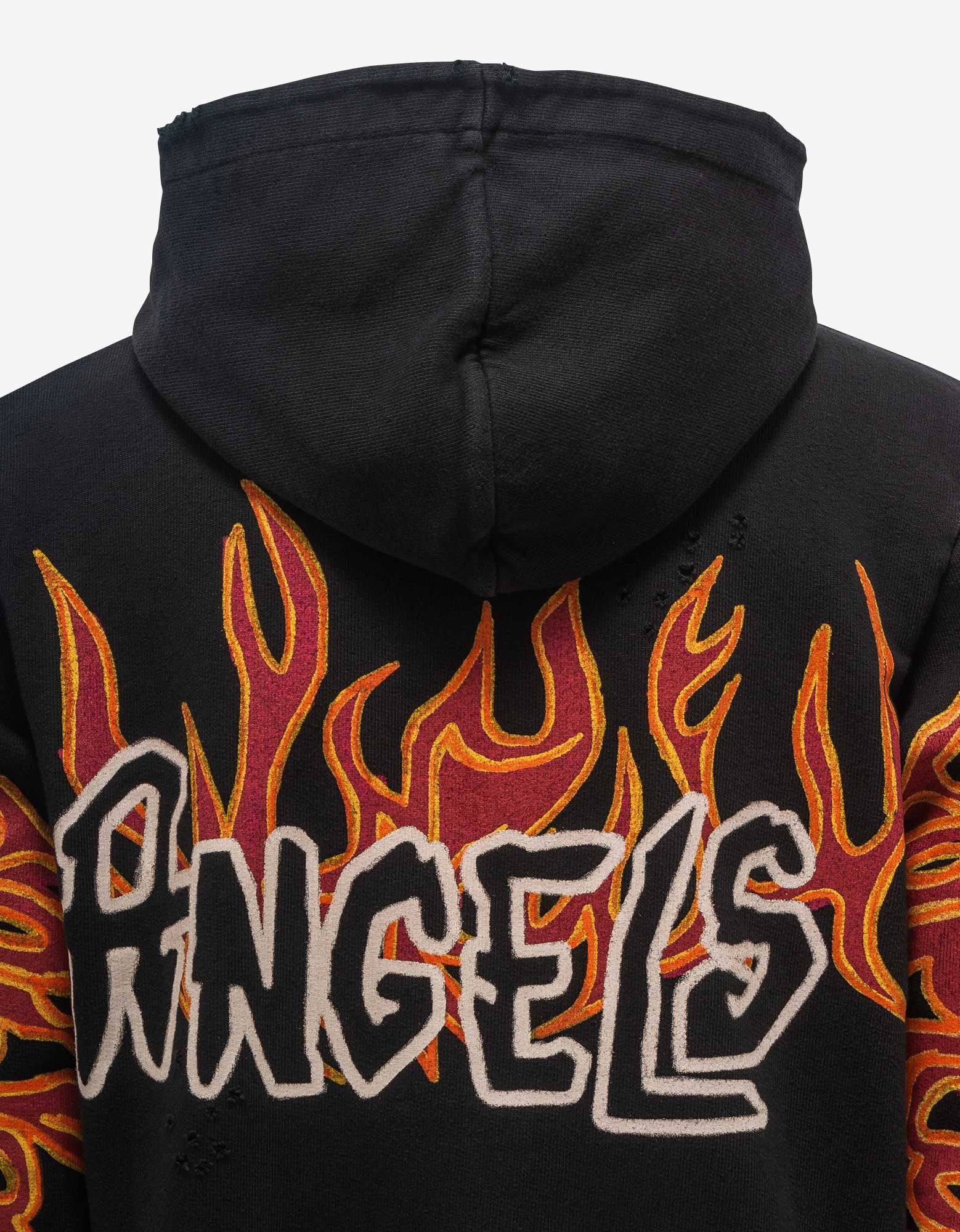 Palm Angels Flame Logo Hoodie Noir - Taille M - Coupe Oversized - Neuf Défaut