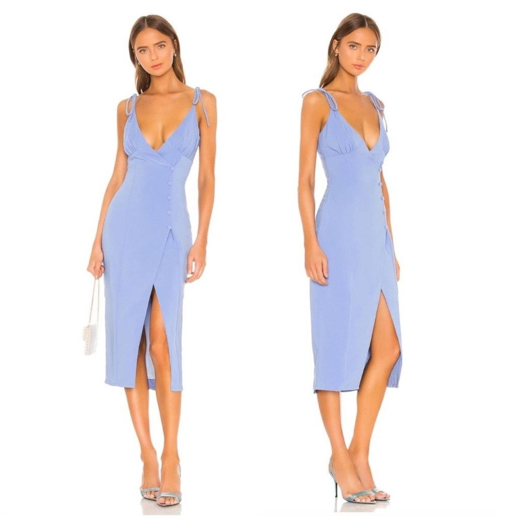 Camila Coelho Camila Coelho Aaliyah Midi Dress in Periwinkle Blue, Size: S Size XS / US 0-2 / IT 36-38 - 1 Thumbnail