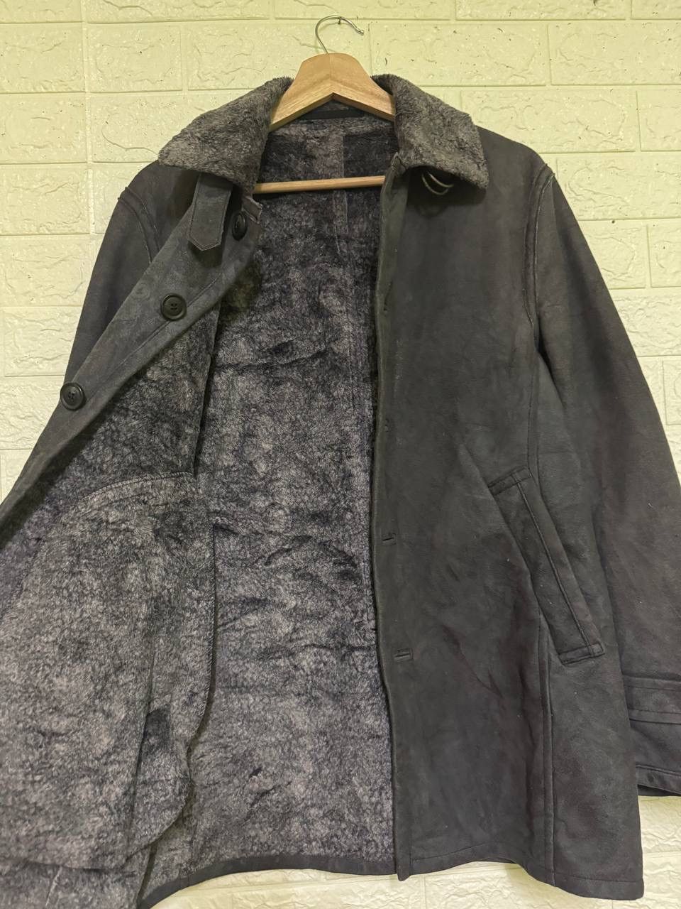 BIGI VINTAGE 90s REDMESS MEN'S BIGI LEATHER SHERPA JACKET Size US S / EU 44-46 / 1 - 6 Thumbnail