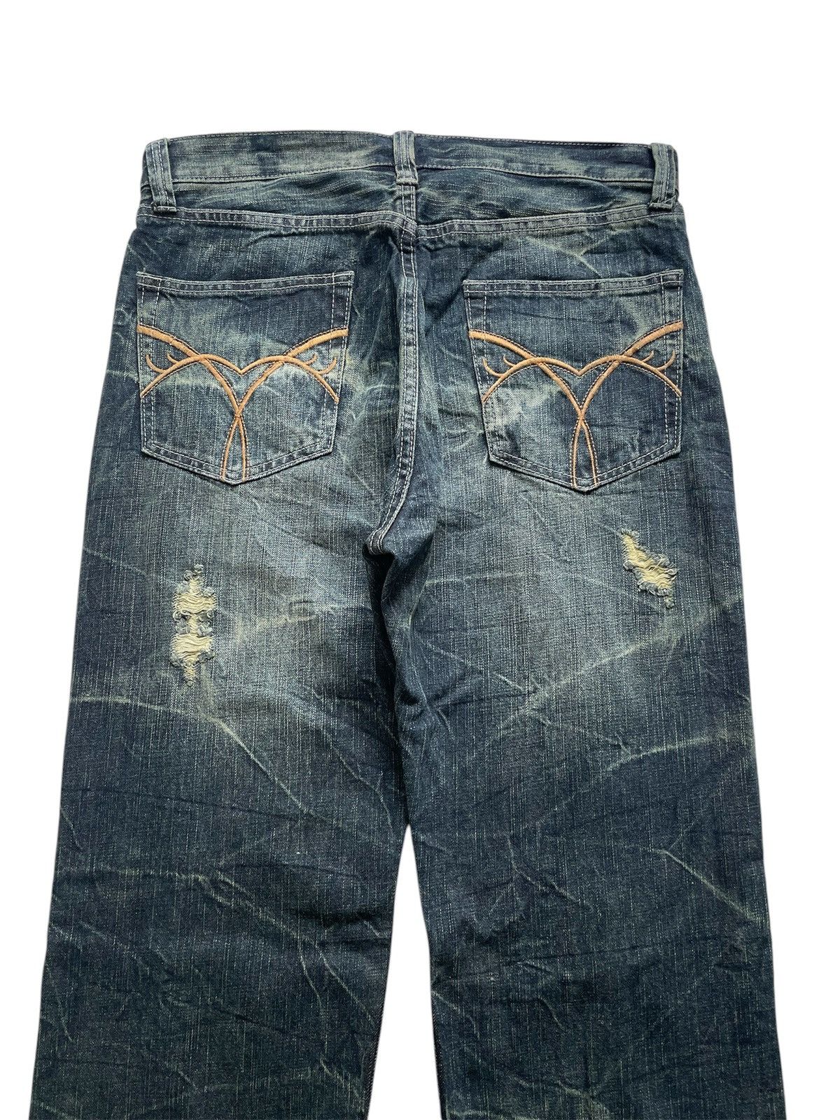 If Six Was Nine × Japanese Brand × Le Grande Bleu (L.G.B.) Rare Vintage Japanese Brand Crash&Repair Flare Jeans Size US 33 - 5 Thumbnail