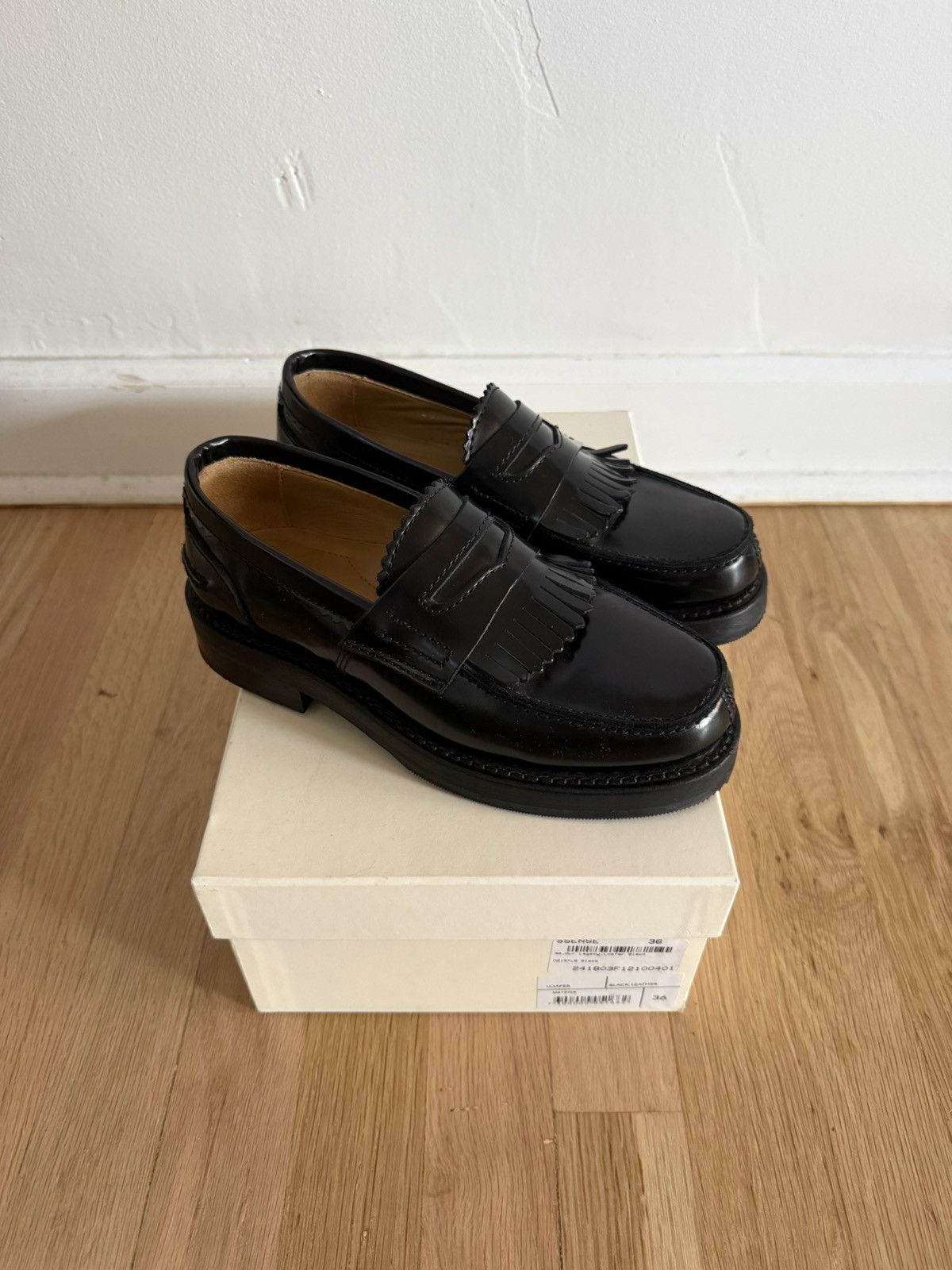 Our Legacy Loafers - Black Leather / Vibram Sole / Kiltie Fringe Size US 6 / IT 36 - 1 Thumbnail