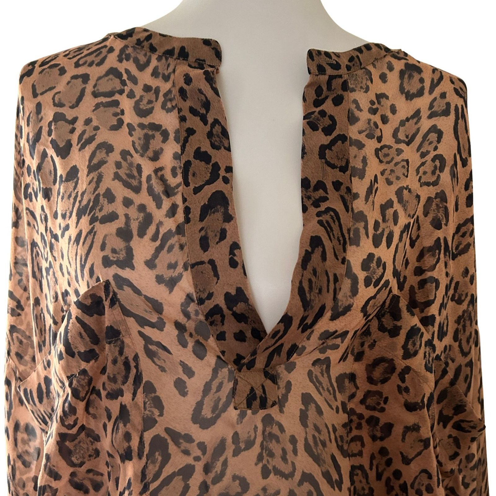 Faith Connexion Faith Connexion Leopard Silk Tunic Blouse – 100% Silk Size M / US 6-8 / IT 42-44 - 4 Thumbnail
