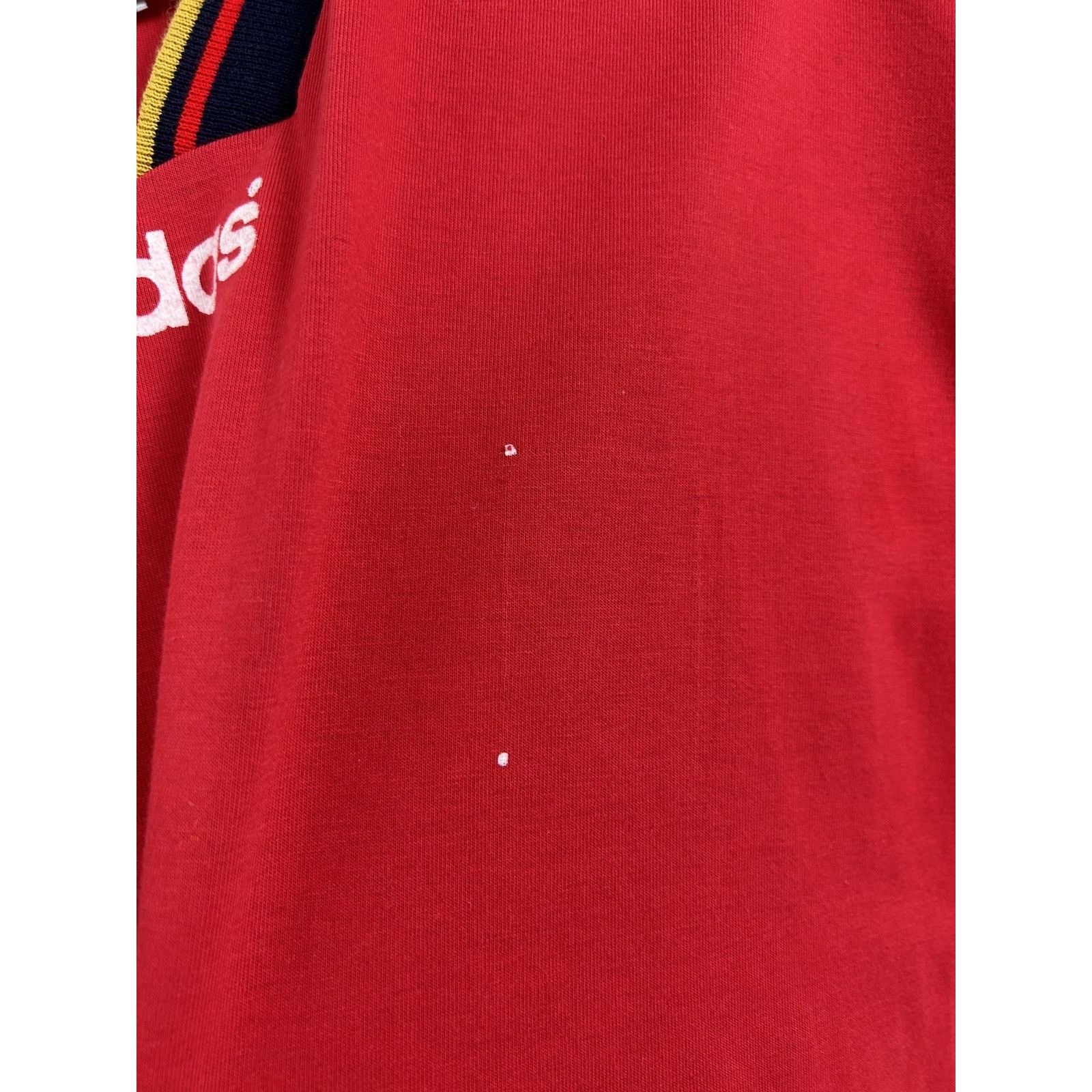 Adidas 90s Vintage 1994 Spain RSFF Home Kit V-Neck T-Shirt In Red Size US L / EU 52-54 / 3 - 6 Thumbnail