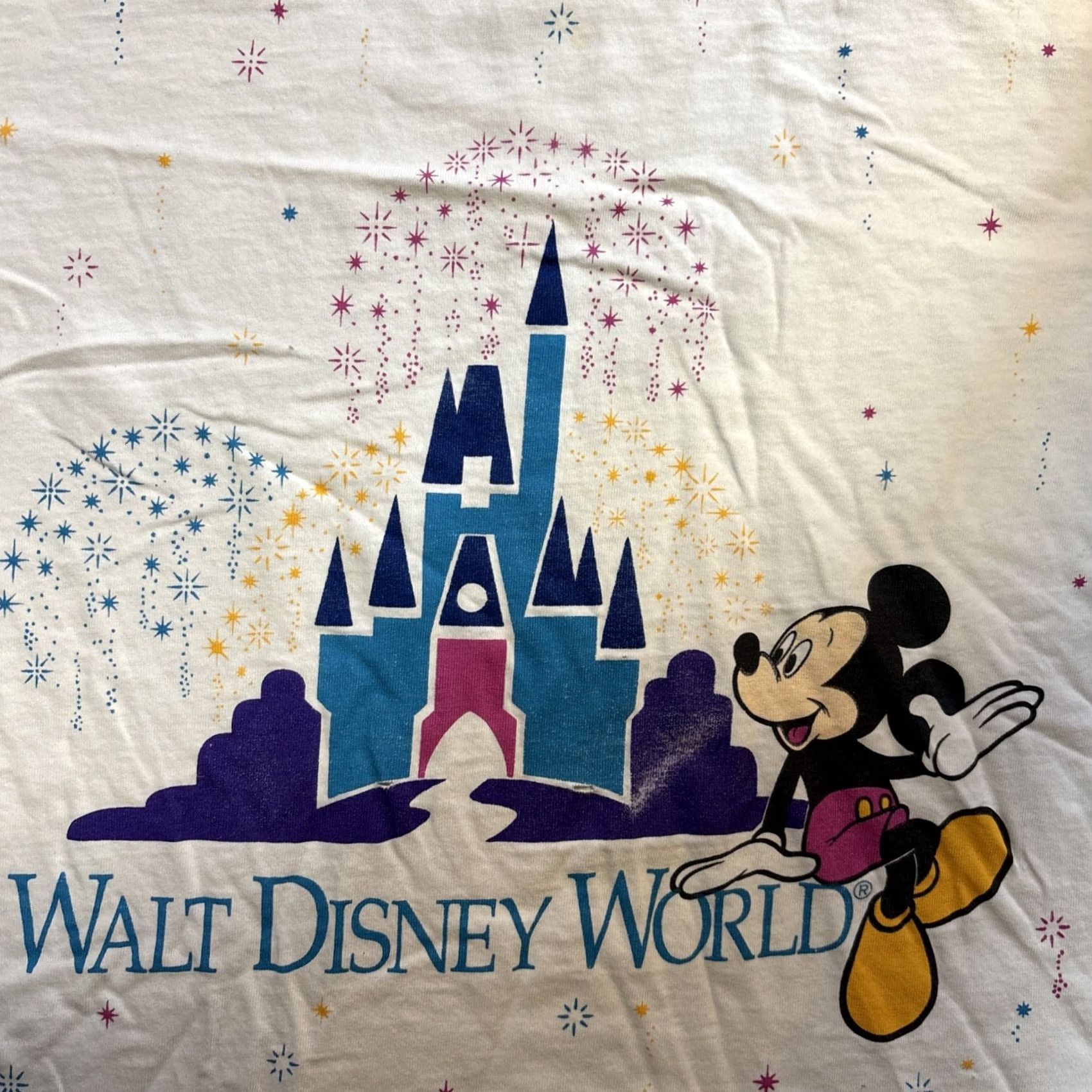 Disney VINTAGE Walt Disney Tank Top White USA Mens L Mickey Mouse Crew Neck Sleeveless Cotton 80’s Disney Designs USA Theme Mens Vintage Size US L / EU 52-54 / 3 - 3 Thumbnail