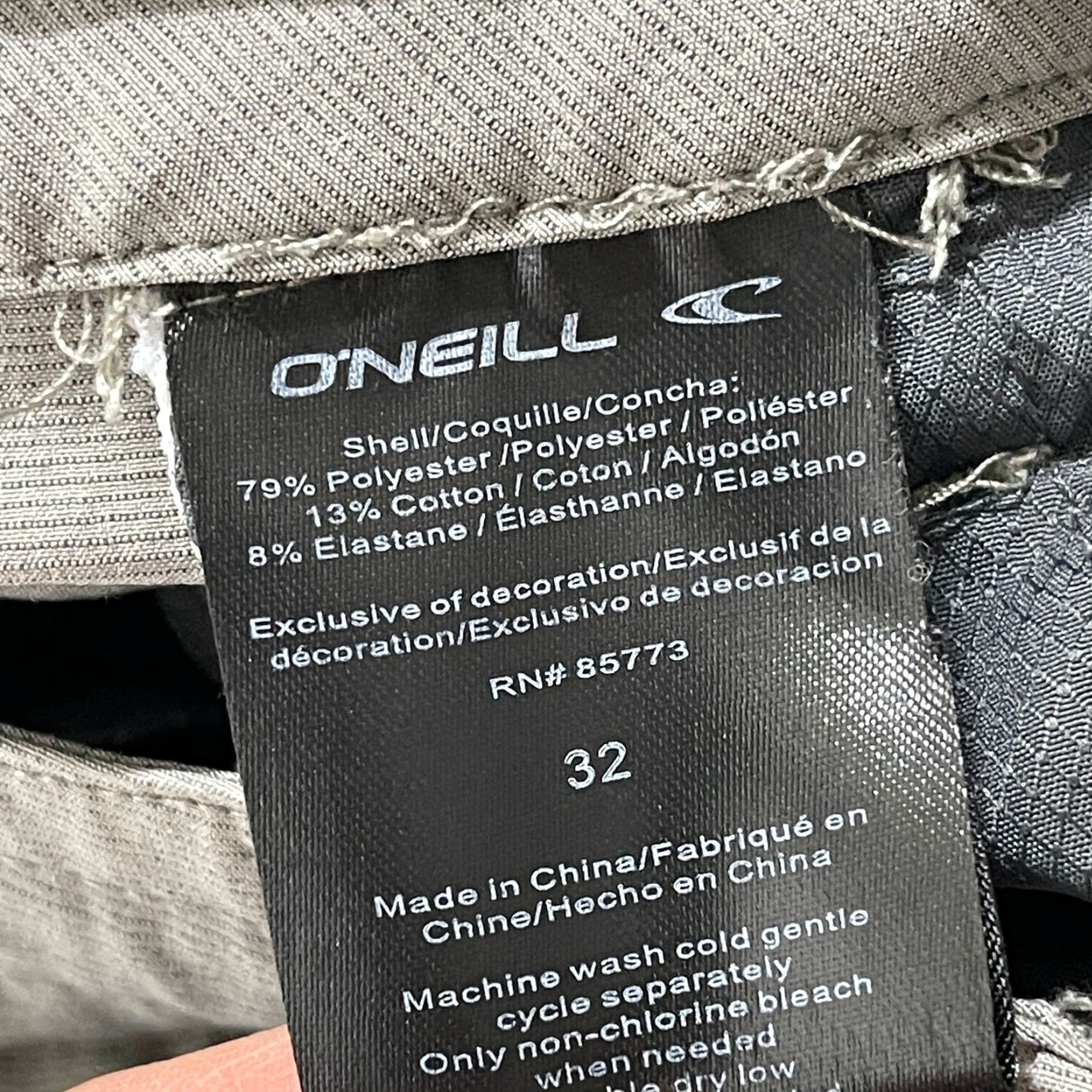 O'Neill ONeill Crossover Shorts Gray Size 32 Men's Regular Waist 34 Polyester Blend Pockets Lightweight Inseam 10" Outdoor Gorpcore 90s Y2K Grunge Size US 32 / EU 48 - 4 Thumbnail