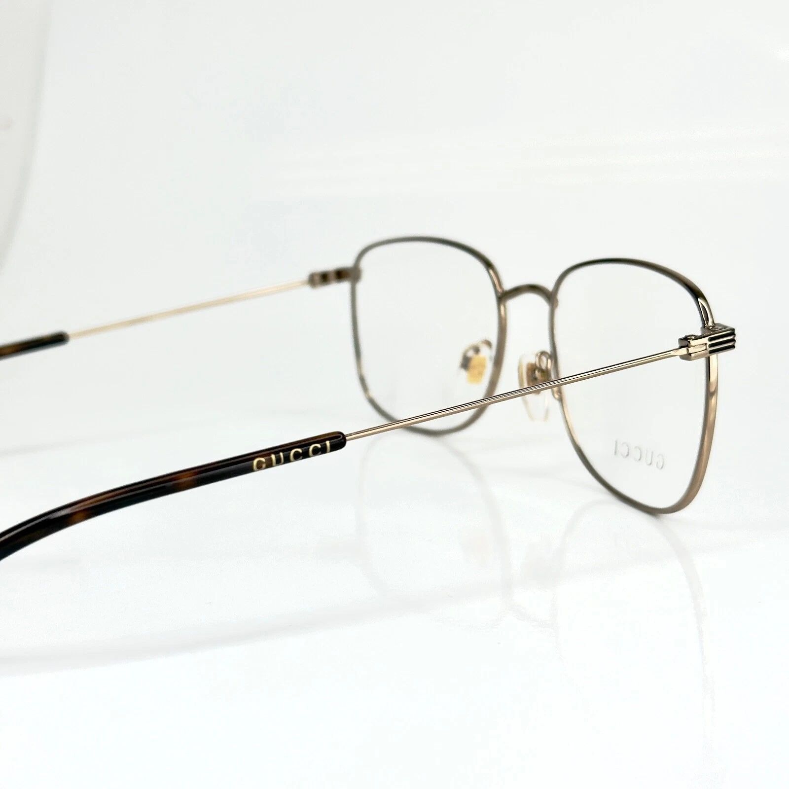 Gucci GUCCI GG1052O 1052 Gold Classic Stripe Logo Eyeglasses 004 Size ONE SIZE - 5 Thumbnail
