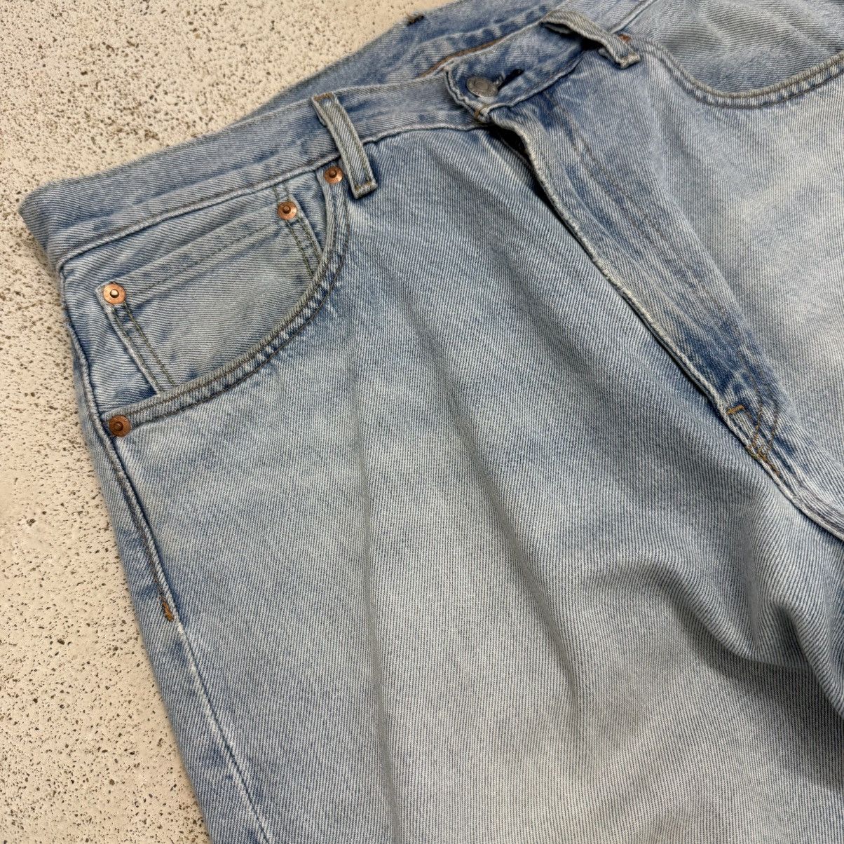 Levi's Levis 551 Big E Hemp Repaired Denim Pants Size US 35 - 7 Thumbnail