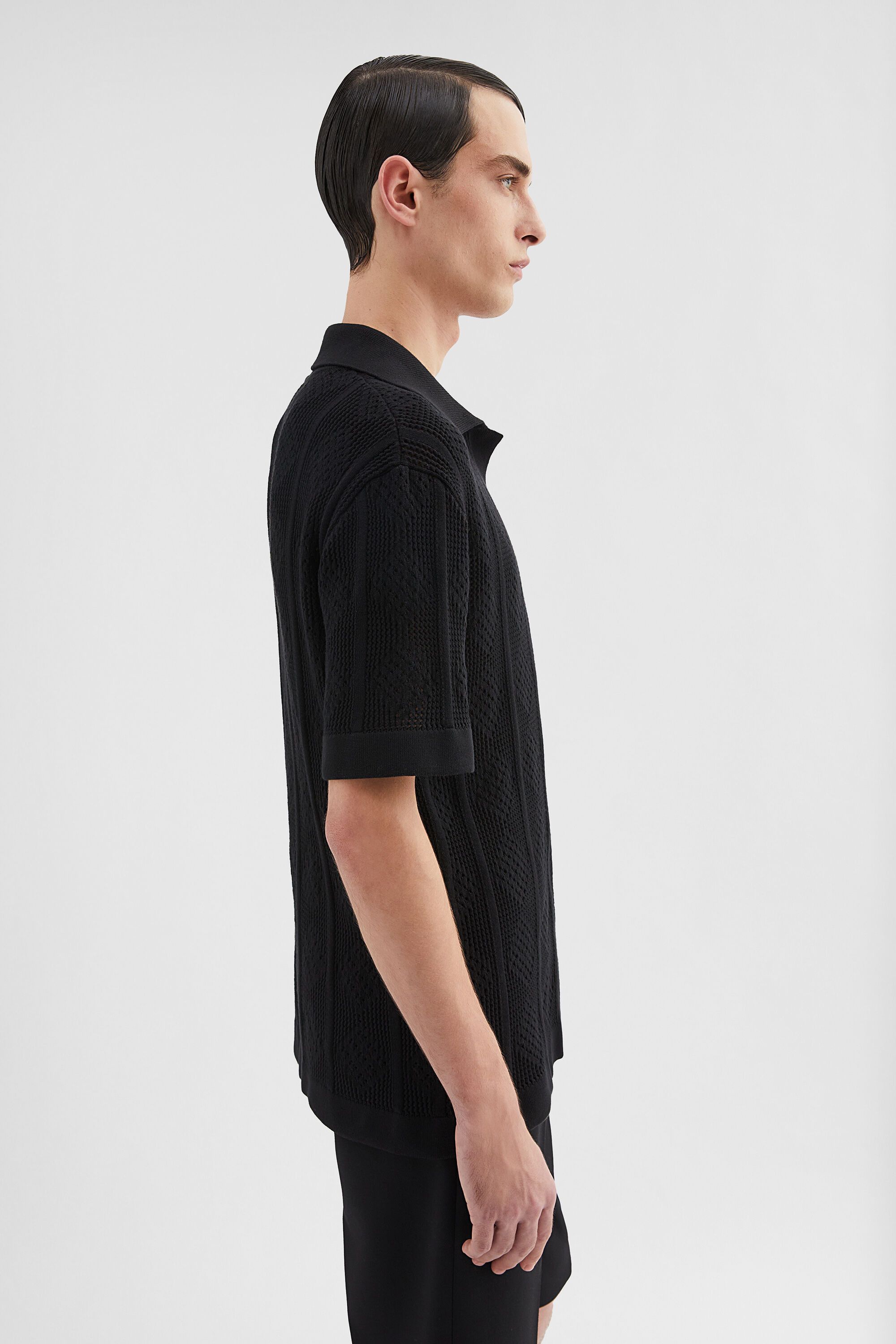 Jil Sander o1loc1c0426 Knit Polo T-Shirt in Black Size US M / EU 48-50 / 2 - 5 Thumbnail