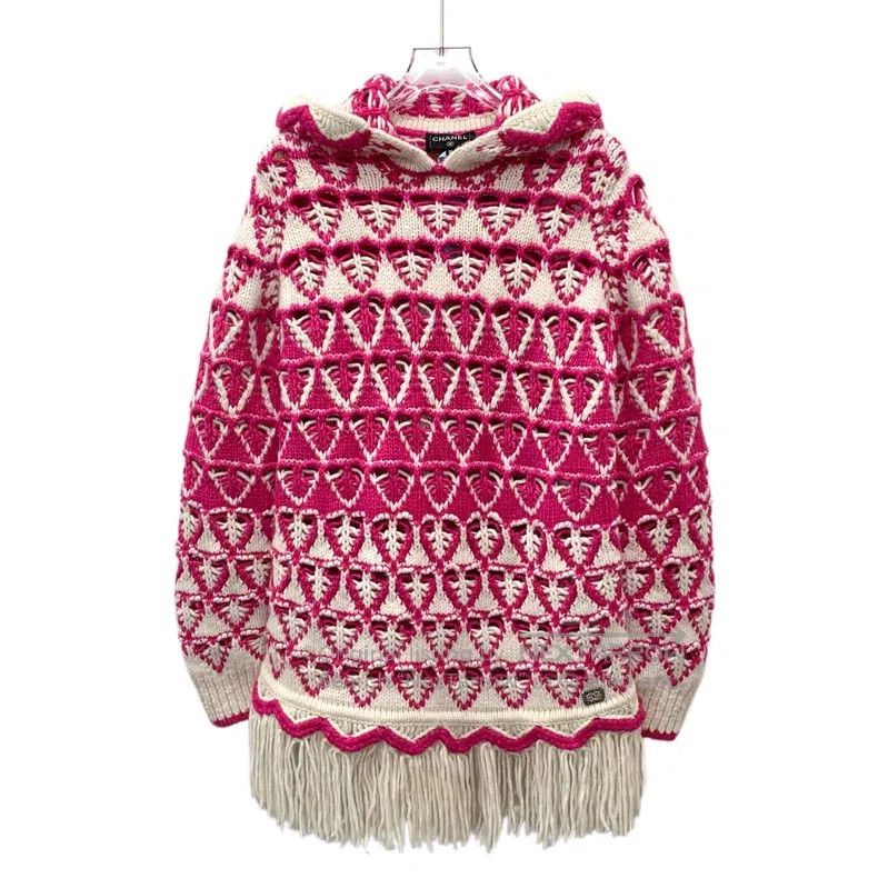 Chanel Chanel Colour block knitted love cashmere tassel hooded lo Size XS / US 0-2 / IT 36-38 - 1 Thumbnail