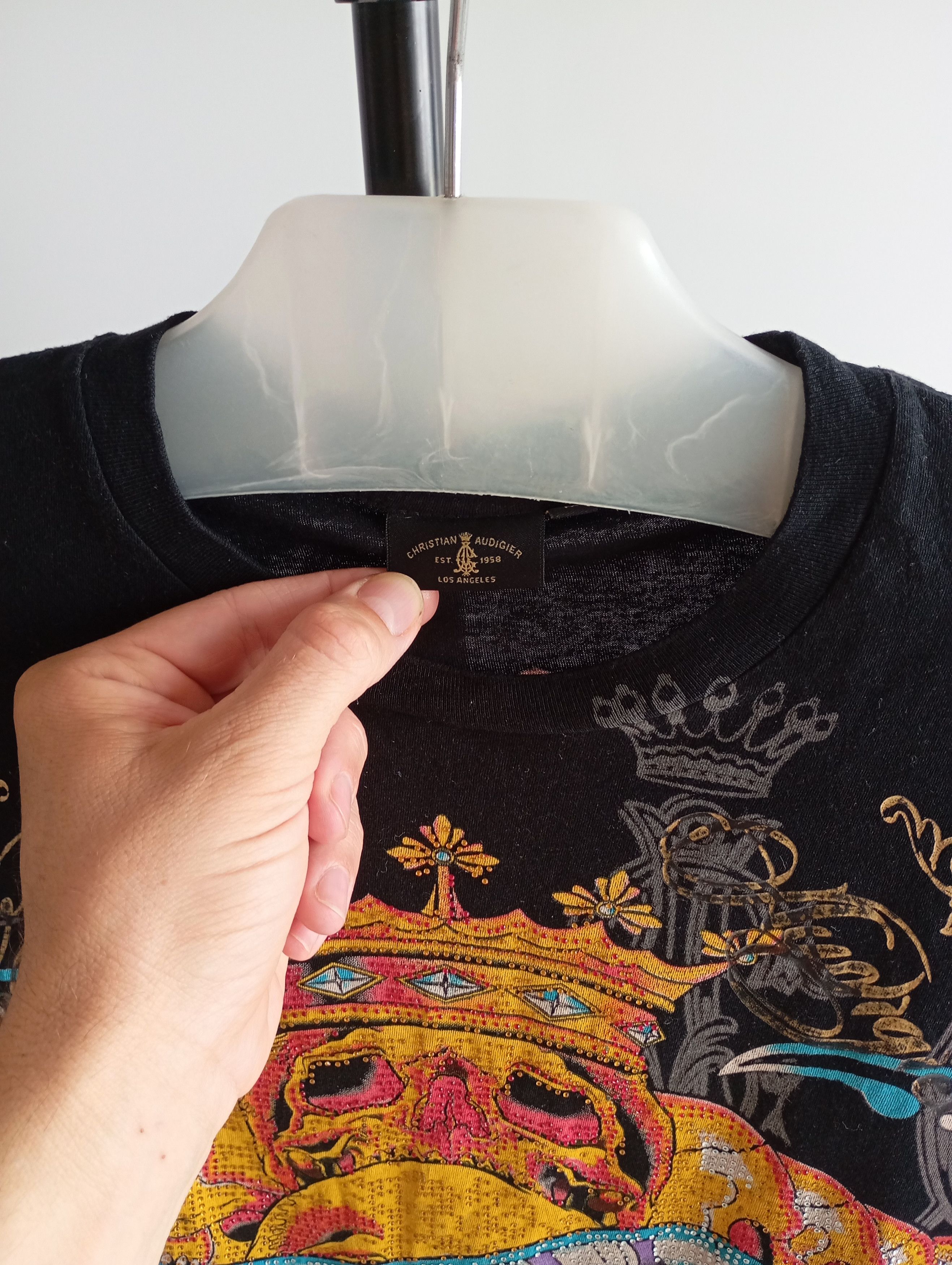 Christian Audigier Vintage Christian Audigier “Crystal Scull” T-Shirt Size US M / EU 48-50 / 2 - 2 Thumbnail