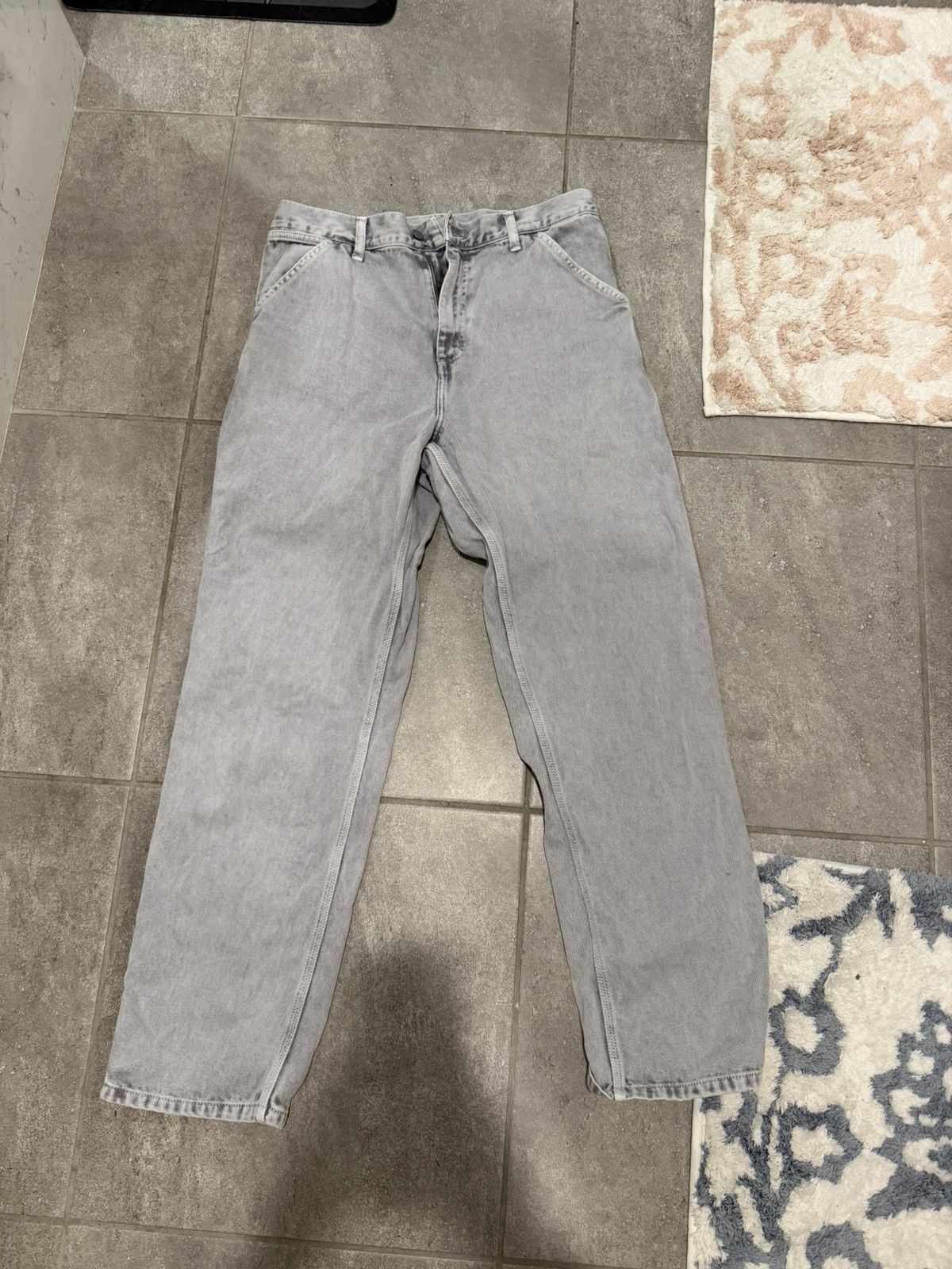 Carhartt Wip Ash light grey single knee pants Size US 32 / EU 48 - 1 Thumbnail
