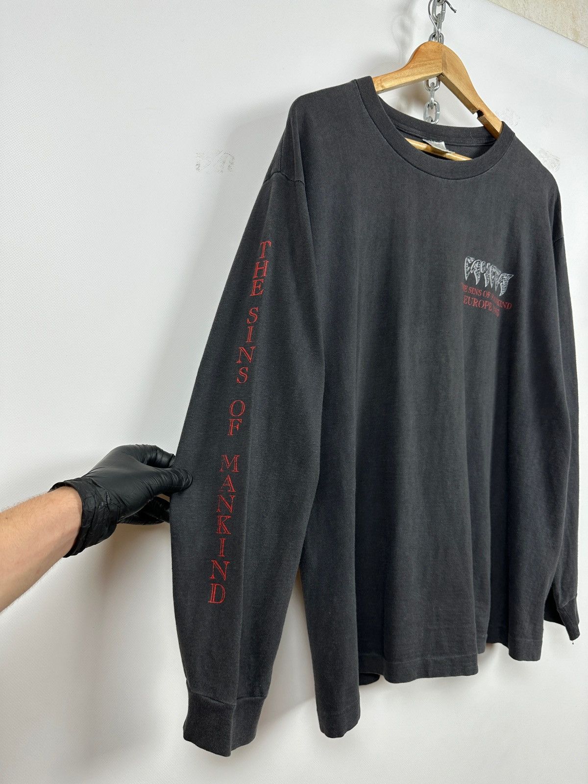 Band Tees 1993 Vintage Cancer Sins Of Mankind Long Sleeve T-Shirt Size US XL / EU 56 / 4 - 21 Thumbnail