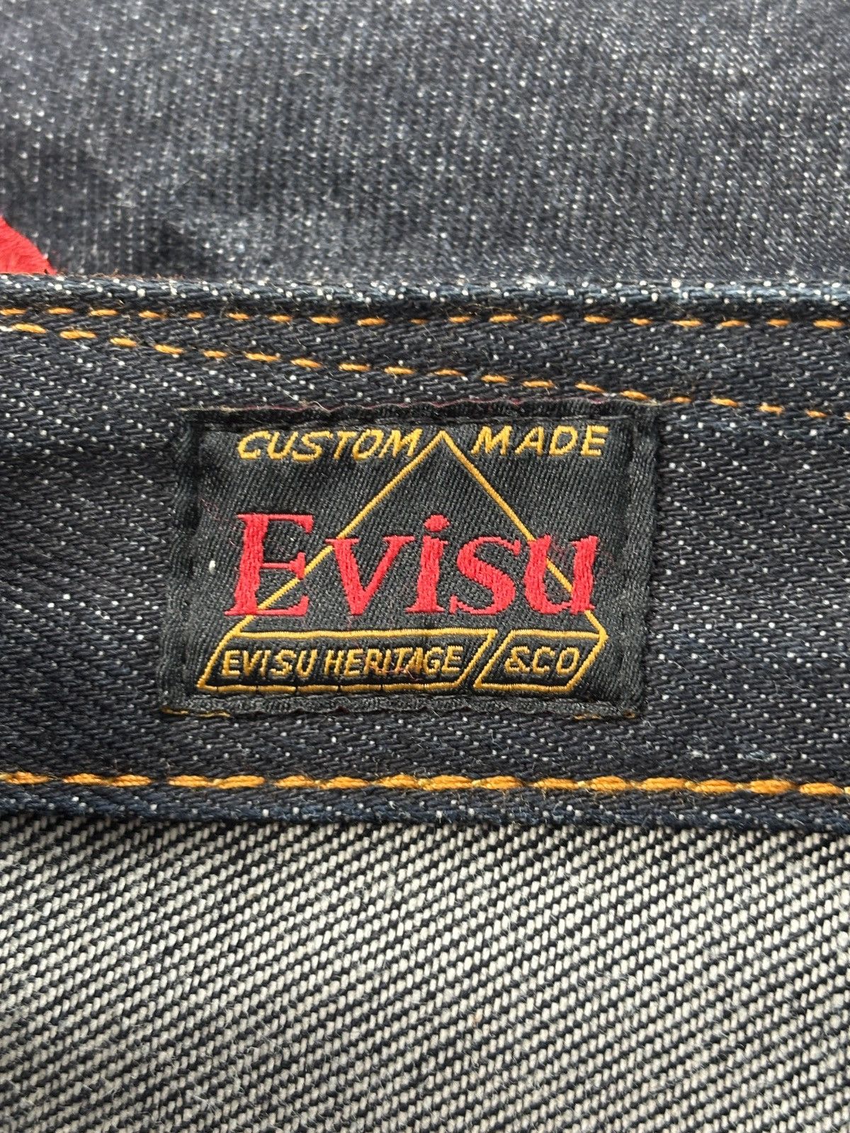 Evisu Embroidered Daruma Logo Daicock Selvedged Jeans Size US 31 - 13 Thumbnail