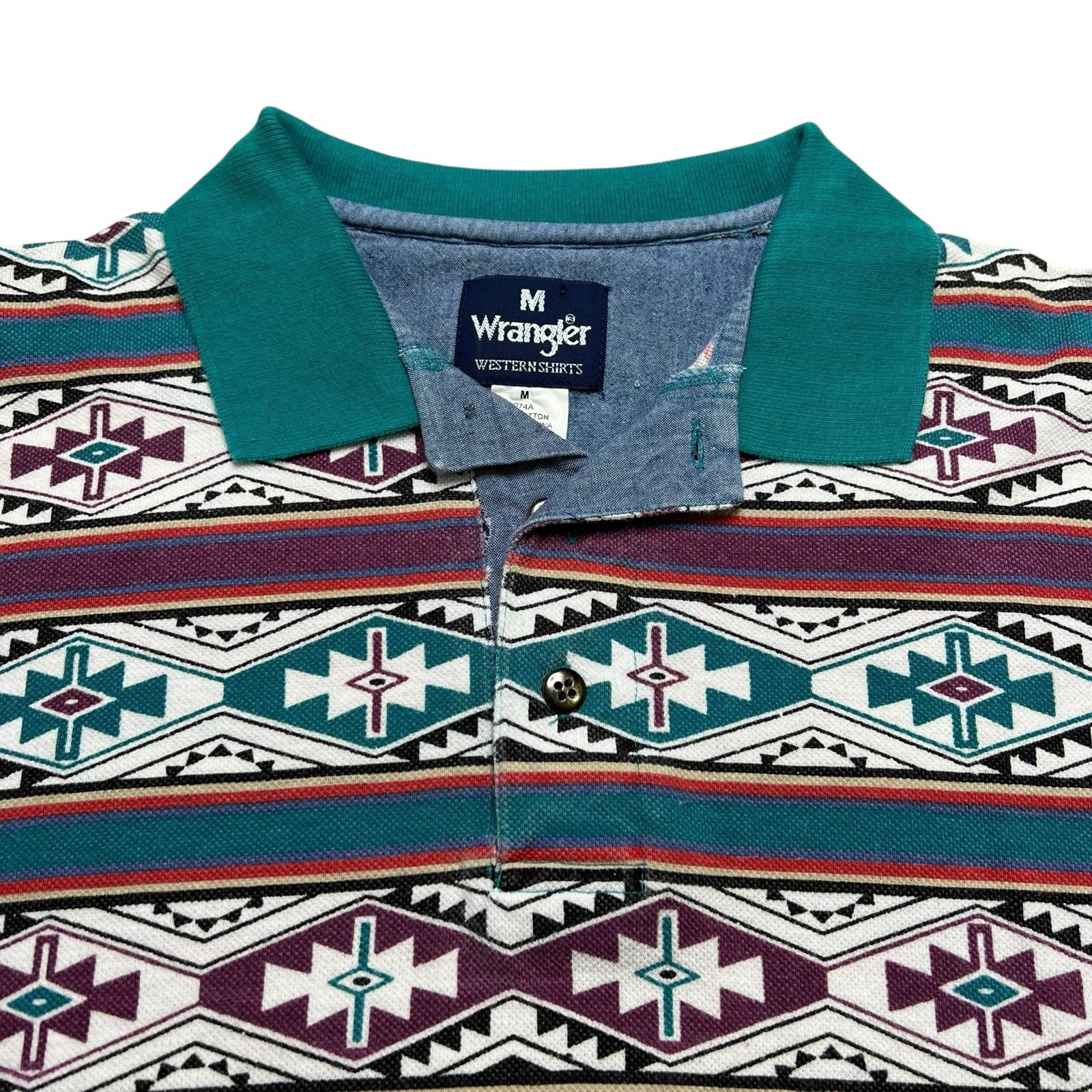 Wrangler Vintage Wrangler Western Shirts Polo Shirt Men’s M Aztec Size US M / EU 48-50 / 2 - 4 Thumbnail
