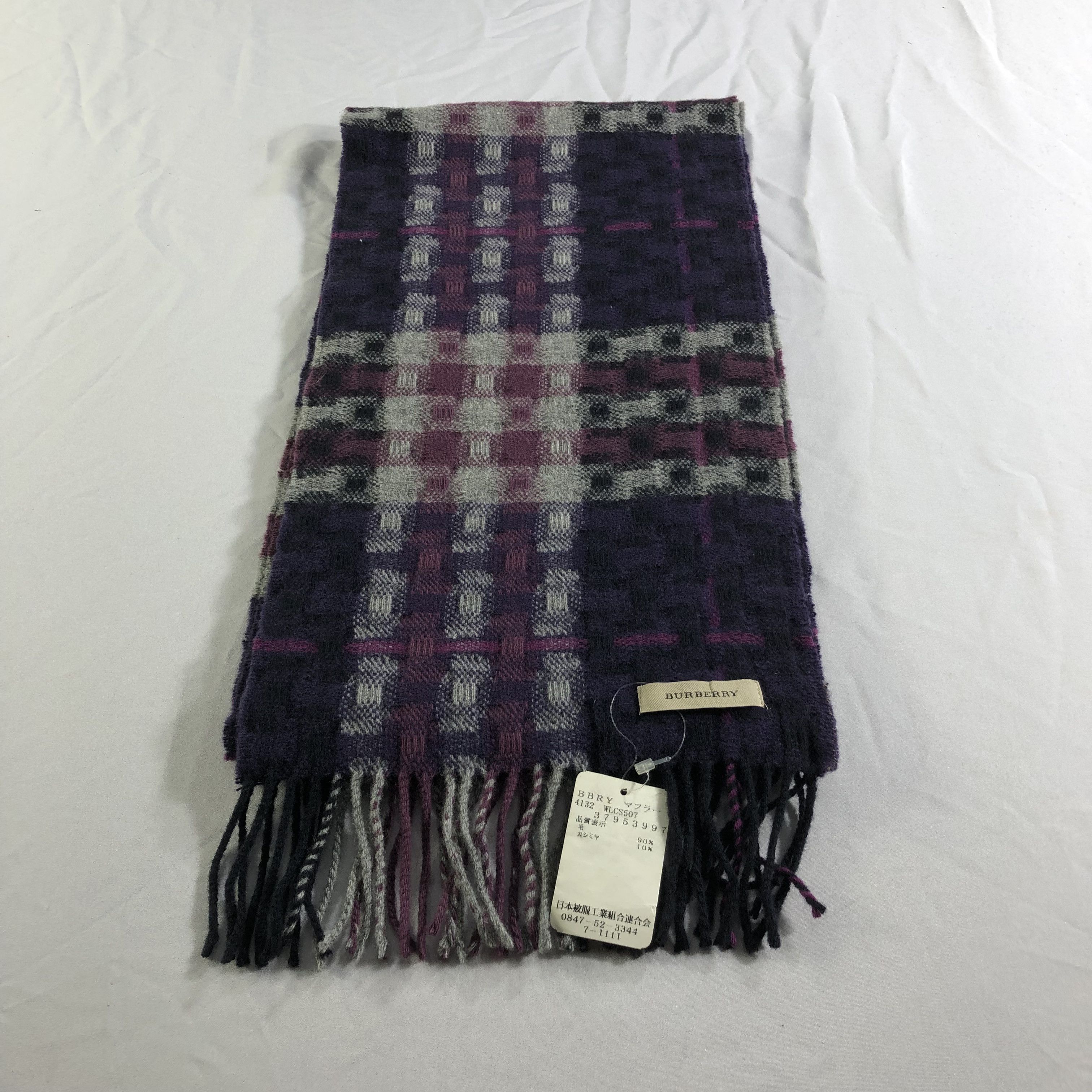 Burberry Burberrys Wool/Cashmere Scarf Muffler Neckwear V2289 Size ONE SIZE - 2 Thumbnail