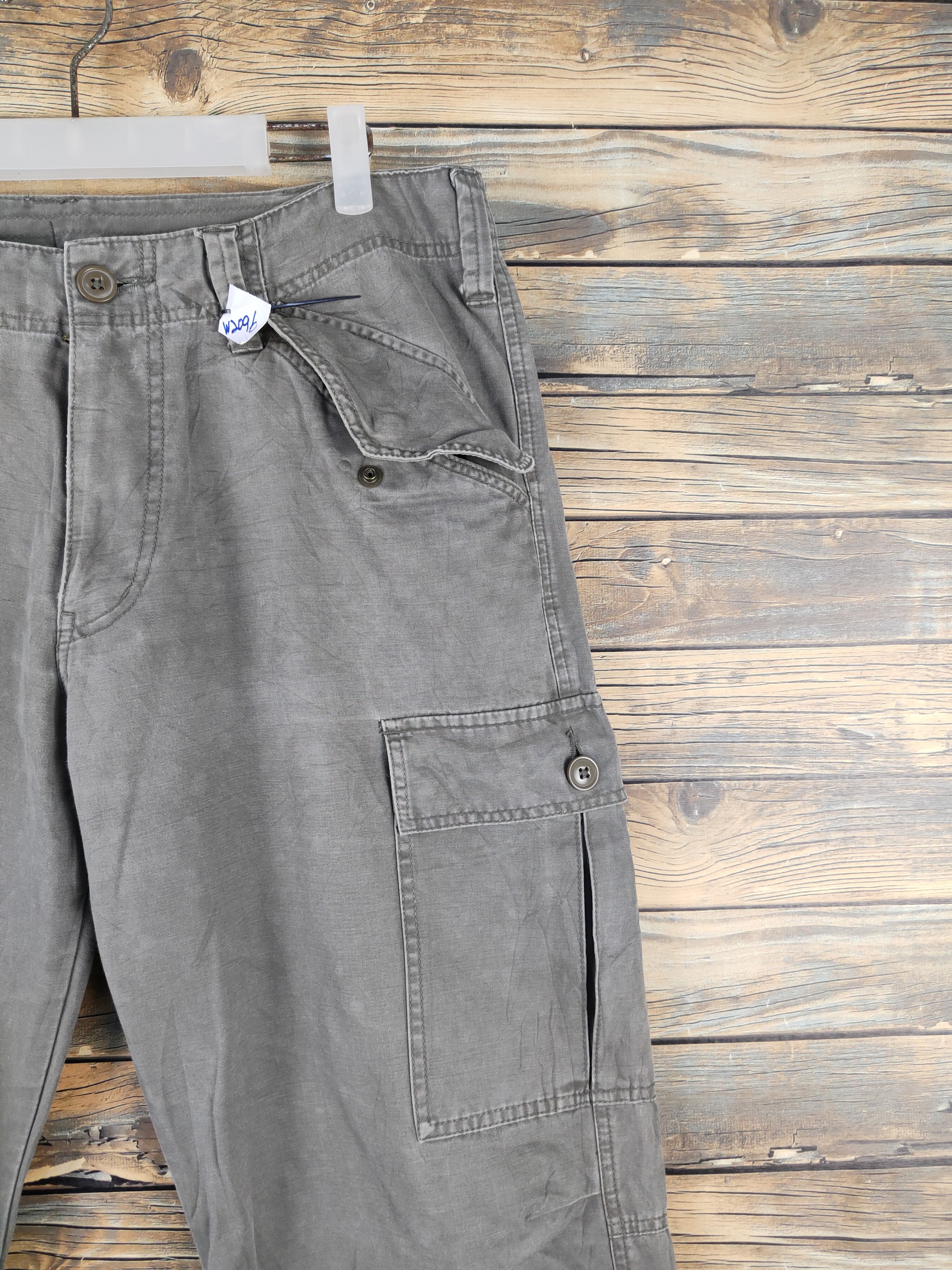 Japanese Brand Uniqlo Green Faded Multipocket Tactical Cargo Pants #W2096 Size US 35 - 5 Thumbnail