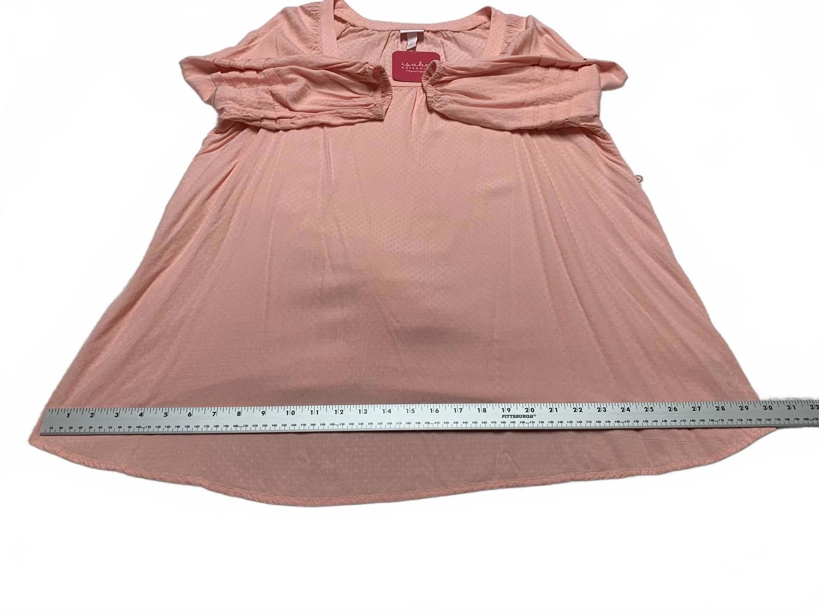 Other Isabel Maternity Women's Size XXL Peachy Pink Peasant Shirt Size XXL / US 16-18 / IT 52-54 - 3 Thumbnail