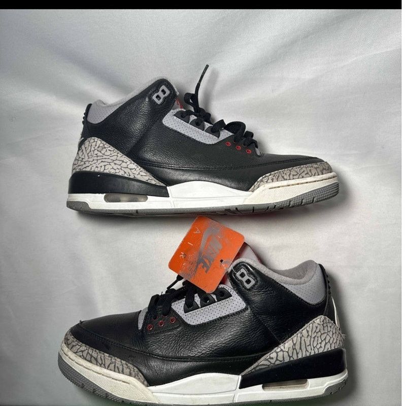 Jordan Brand × Nike Size 10 Air Jordan 3 Retro OG Black Cement 2024 Men's Shoes Size US 10 / EU 43 - 2 Thumbnail