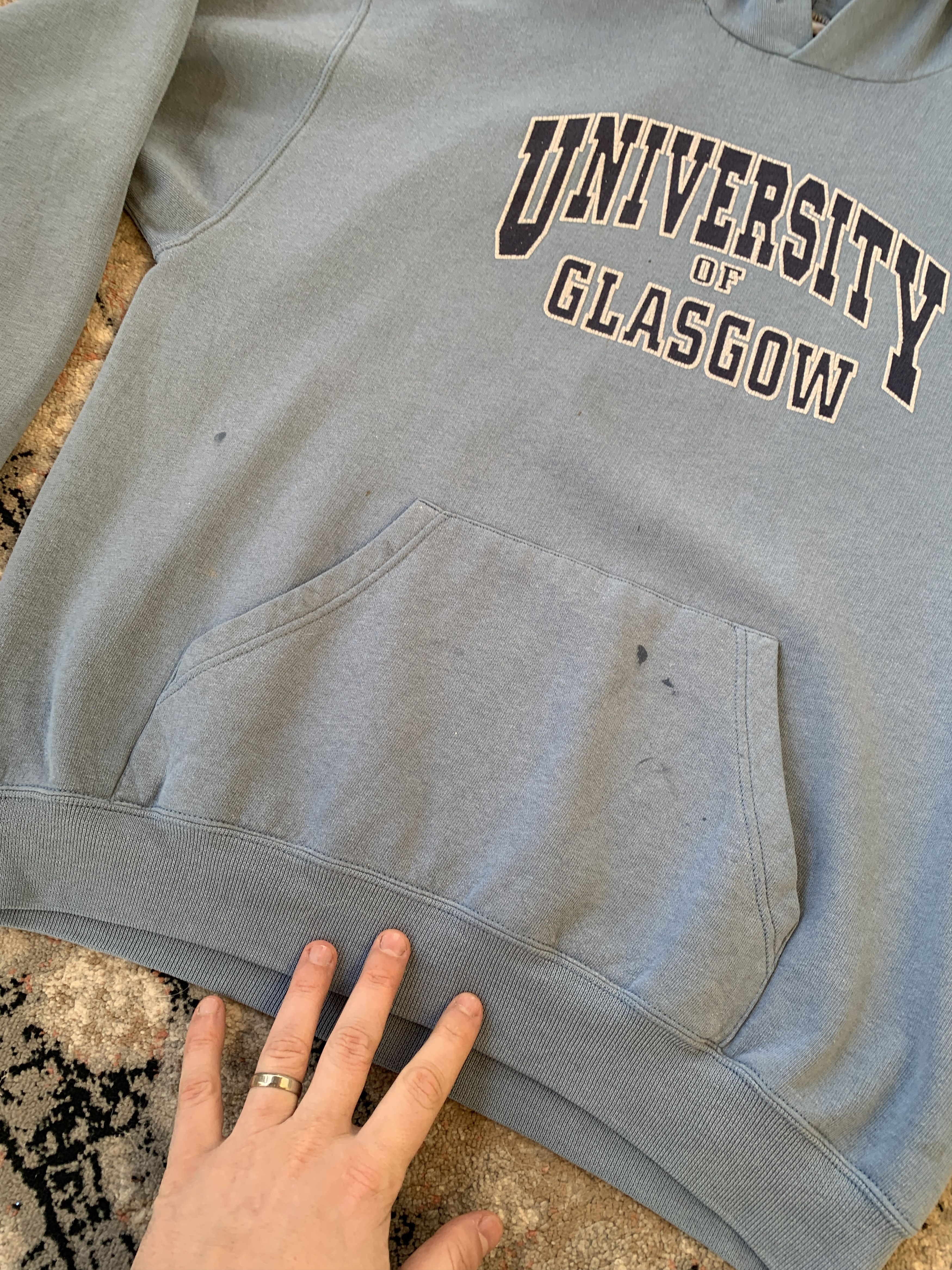 Jerzees × Vintage Vintage University Of Glasgow Hoodie Size US L / EU 52-54 / 3 - 3 Thumbnail