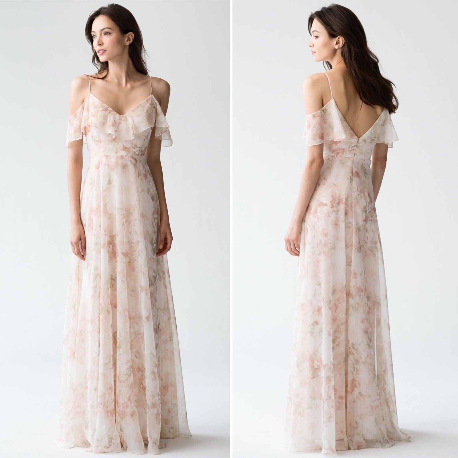 Other Jenny Yoo Mila Bridesmaid Gown Dress Eden Ivory Floral 8 Size M / US 6-8 / IT 42-44 - 9 Thumbnail