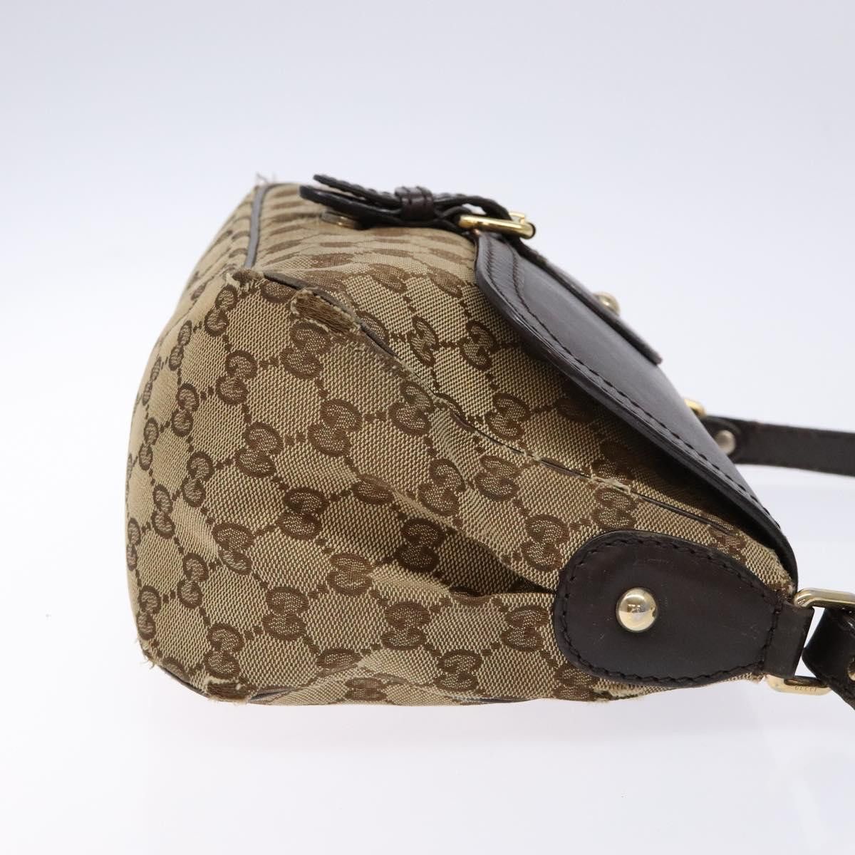 Gucci GUCCI GG Canvas Shoulder Bag Beige Silver Brown Size ONE SIZE - 4 Thumbnail