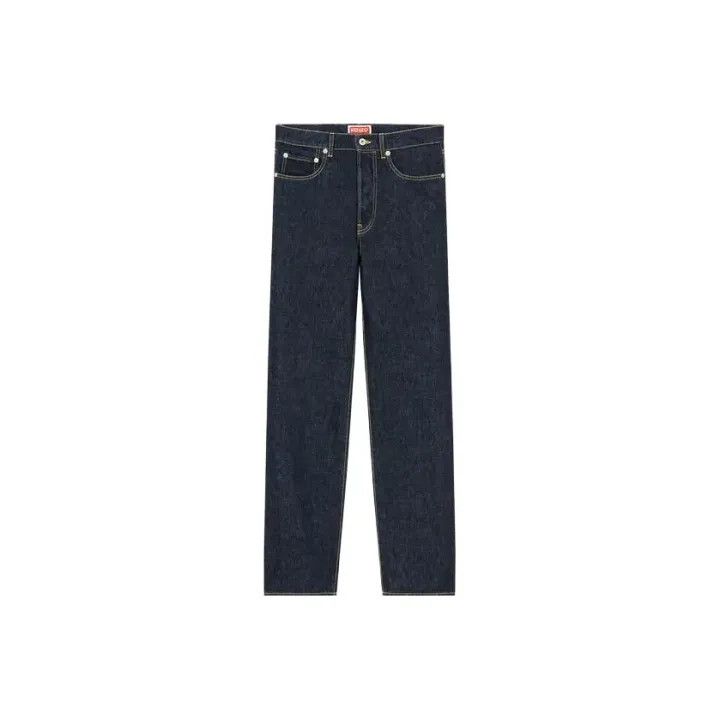 Kenzo KENZO Blue High-Waisted Straight Leg Jeans 0079 Size US 30 / EU 46 - 1 Thumbnail