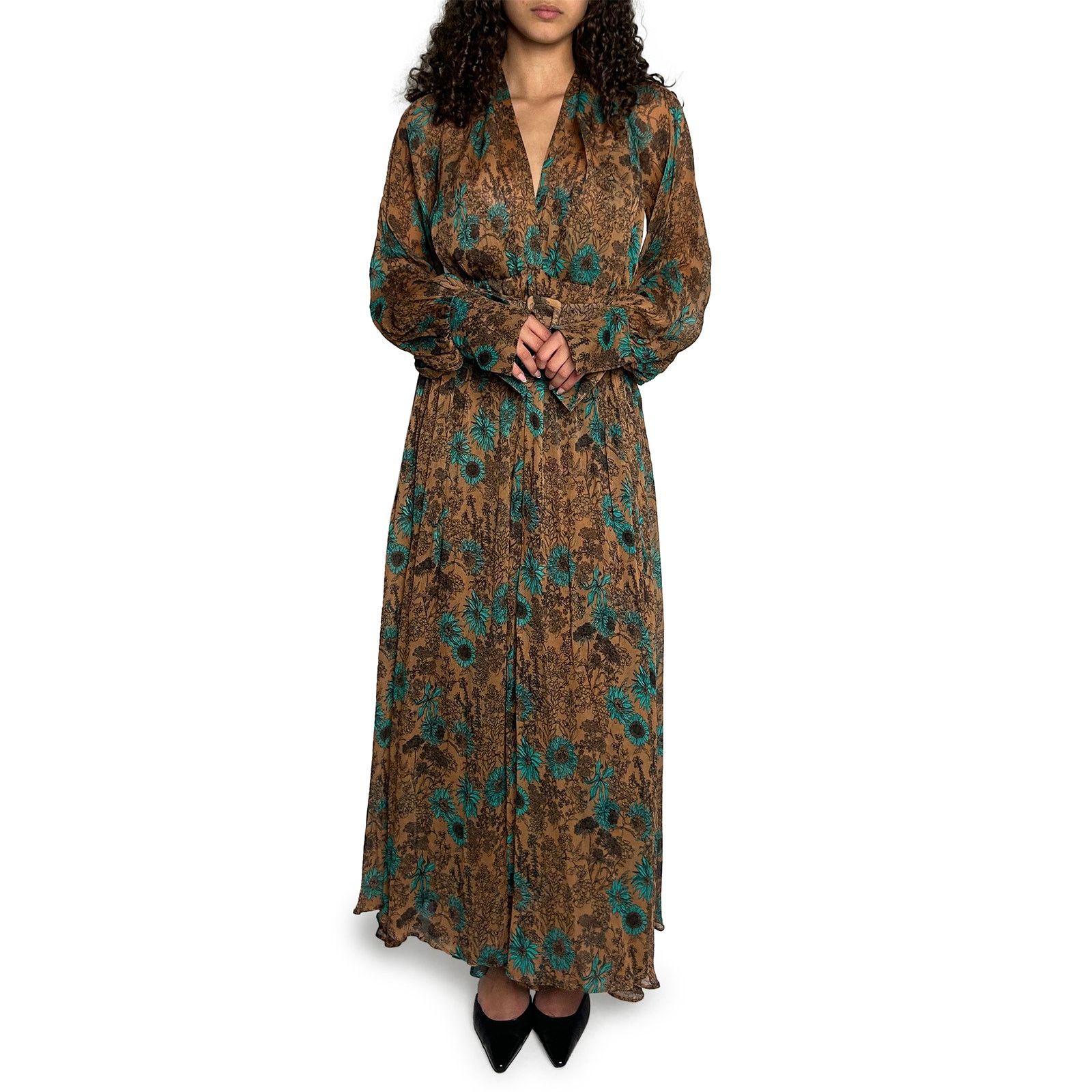 scanlan theodore brown dress Scanlan Theodore Sateen Resin Trim Dress - Dark Camel