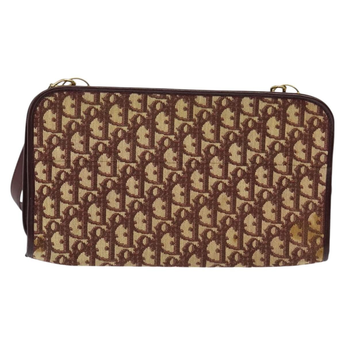 Dior DIOR Trotter Canvas Shoulder Bag Red Gold Size ONE SIZE - 3 Thumbnail