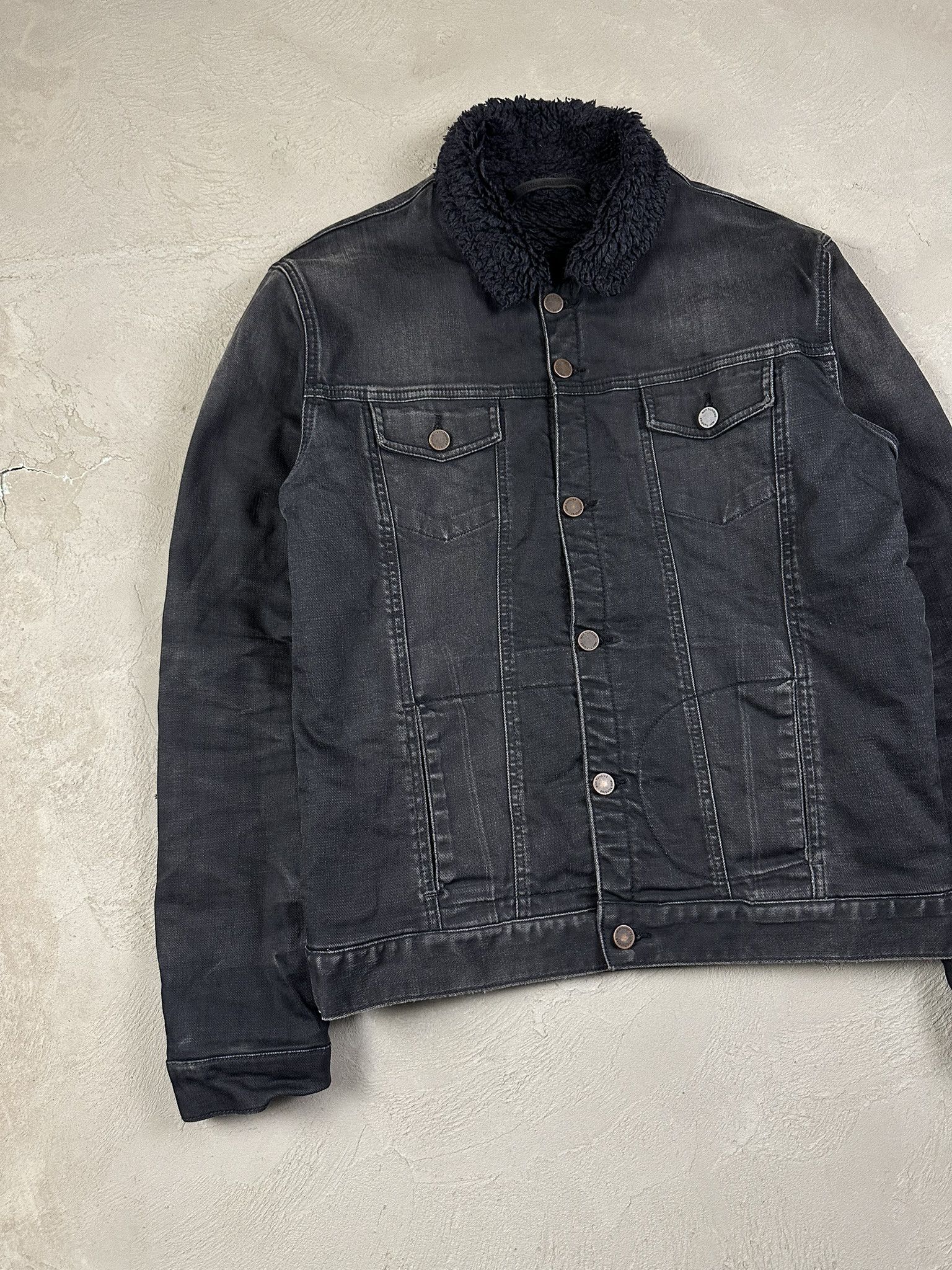 Won Hundred Won Hundered Sherpa Denim Washed Faded Boxy Jacket Size US M / EU 48-50 / 2 - 2 Thumbnail