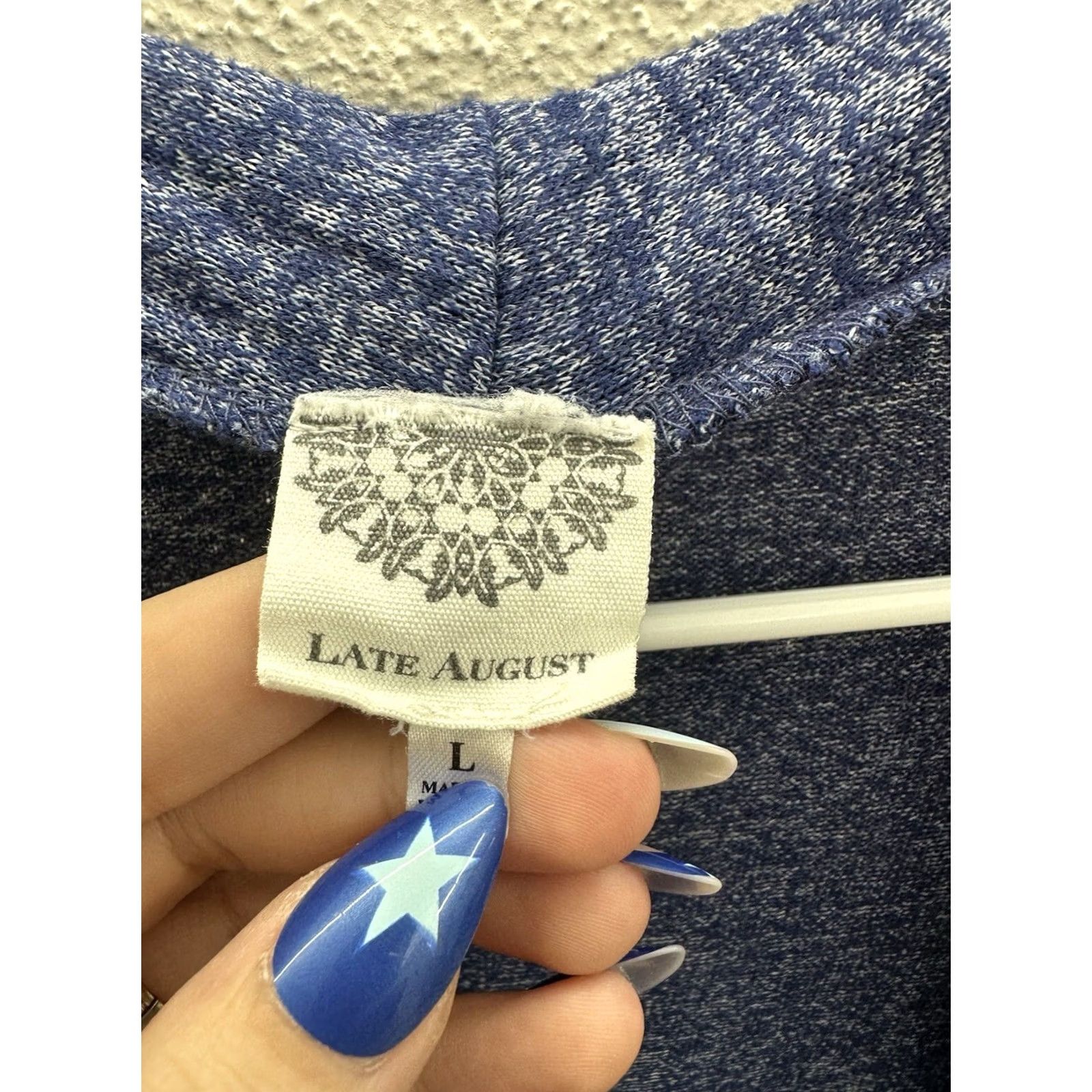 Vintage Late August Cardigan Womens Large Blue Long Sleeve Open Front Size L / US 10 / IT 46 - 4 Thumbnail