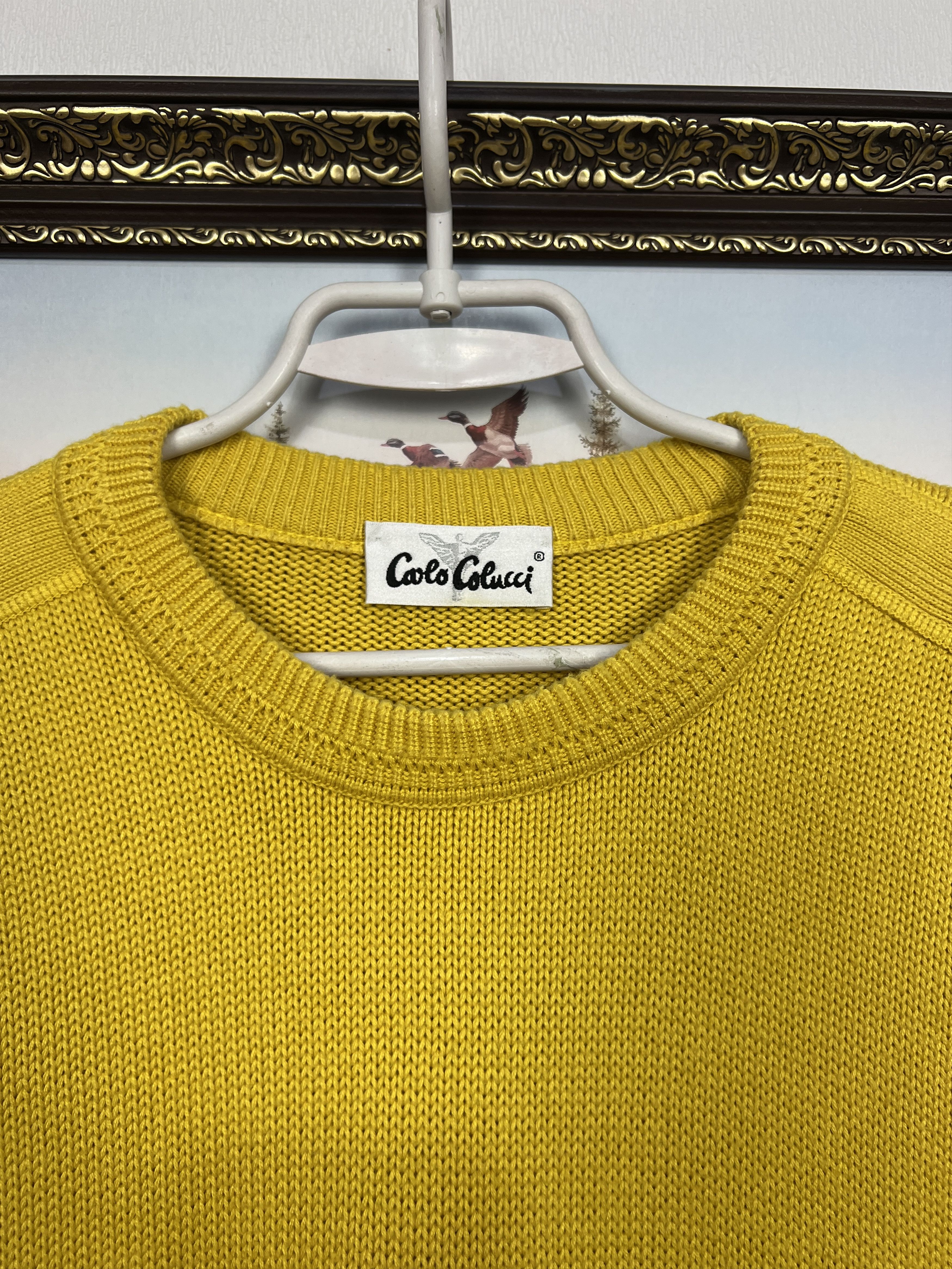 Carlo Colucci Vintage Carlo Colucci Yellow Knit Sweater Pullover Mens Size US XL / EU 56 / 4 - 6 Thumbnail