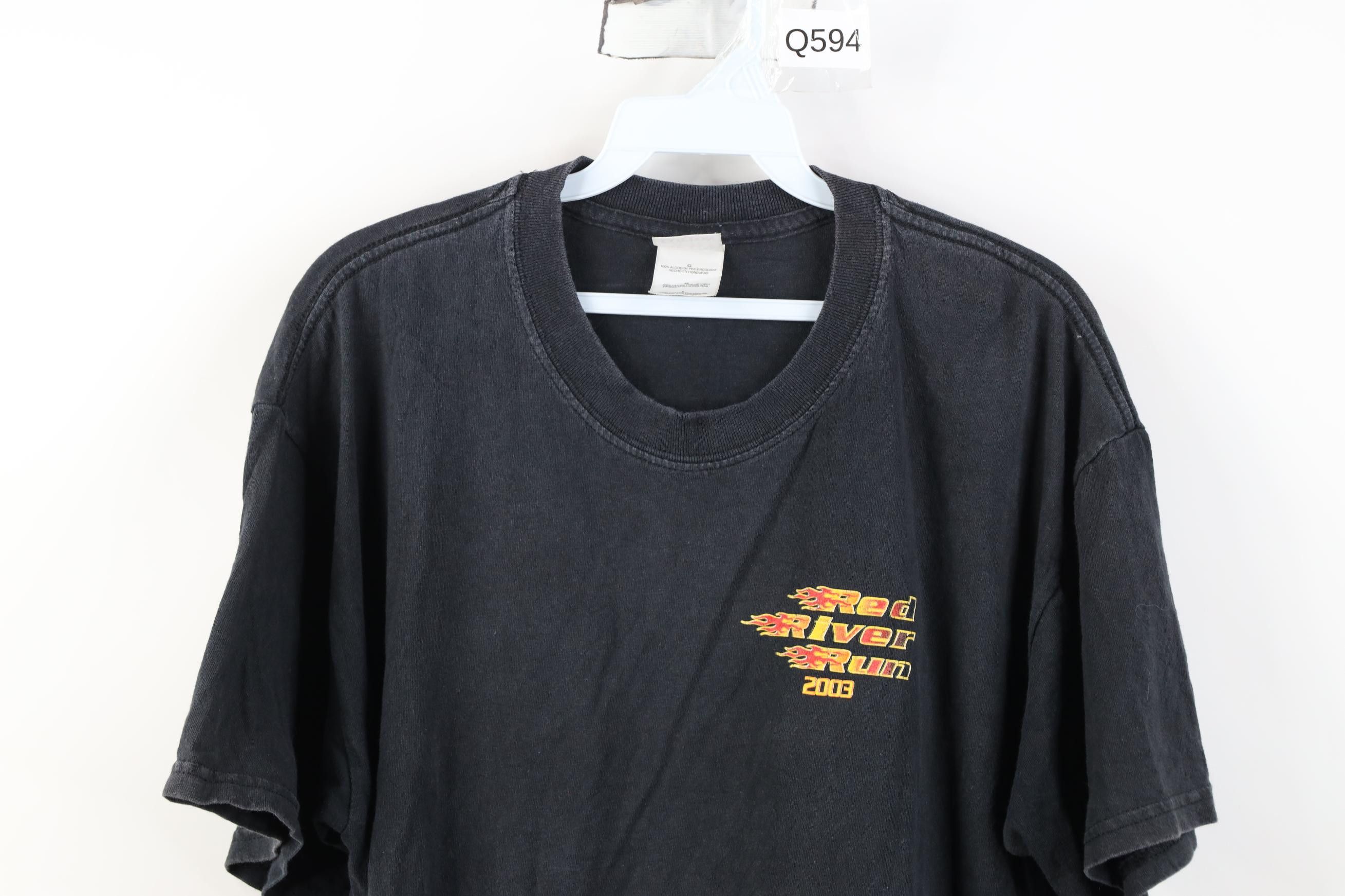 Vintage Vintage Y2K 2003 Red River Run Eagle Wolf Motorcycle T-Shirt Size US L / EU 52-54 / 3 - 2 Thumbnail