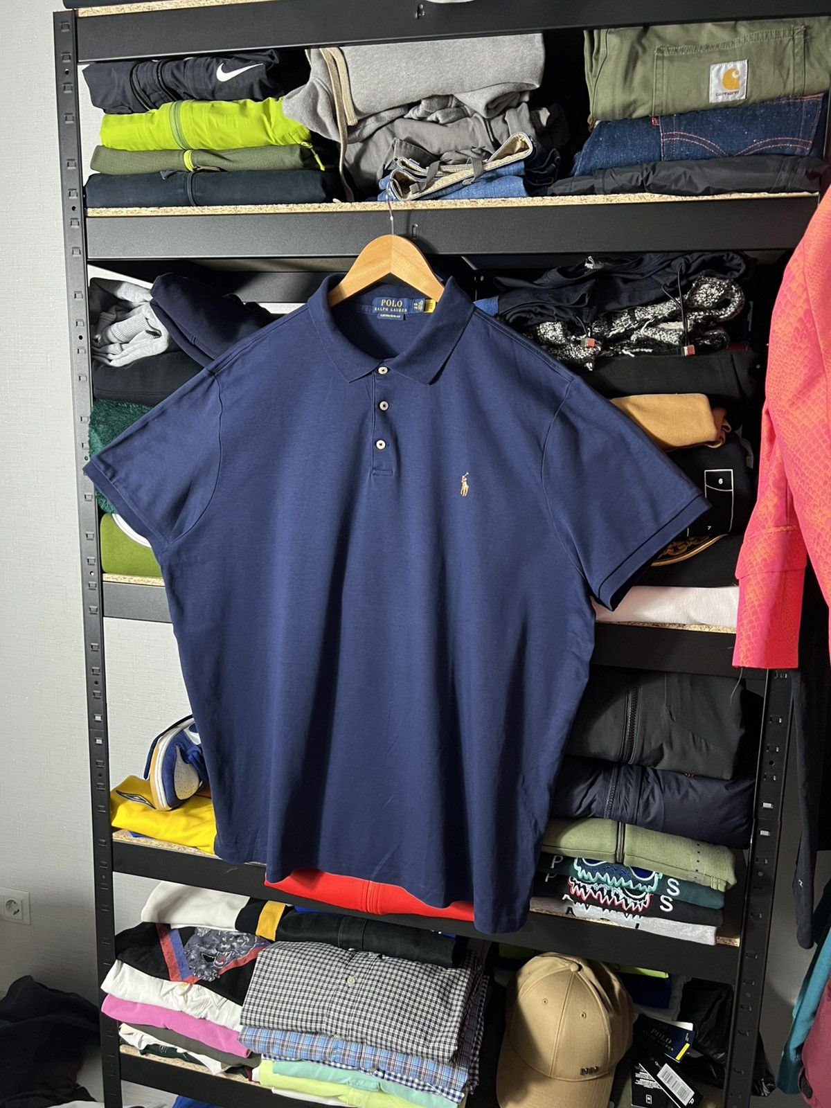 Polo Ralph Lauren 💙 Polo Ralph Lauren Custom Slim Fit Polo Shirt Navy Blue XXL Size US XXL / EU 58 / 5 - 1 Thumbnail