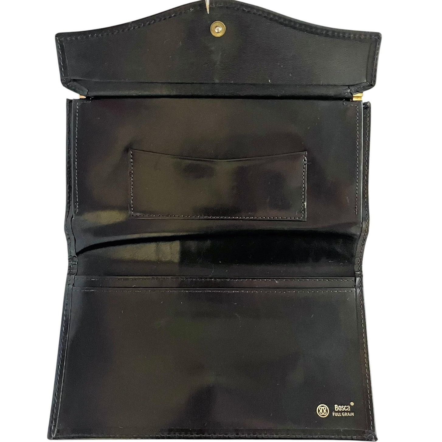 Bosca × Vintage Vintage Bosca Black Full Grain Leather Frame Clutch Wallet Size ONE SIZE - 3 Thumbnail