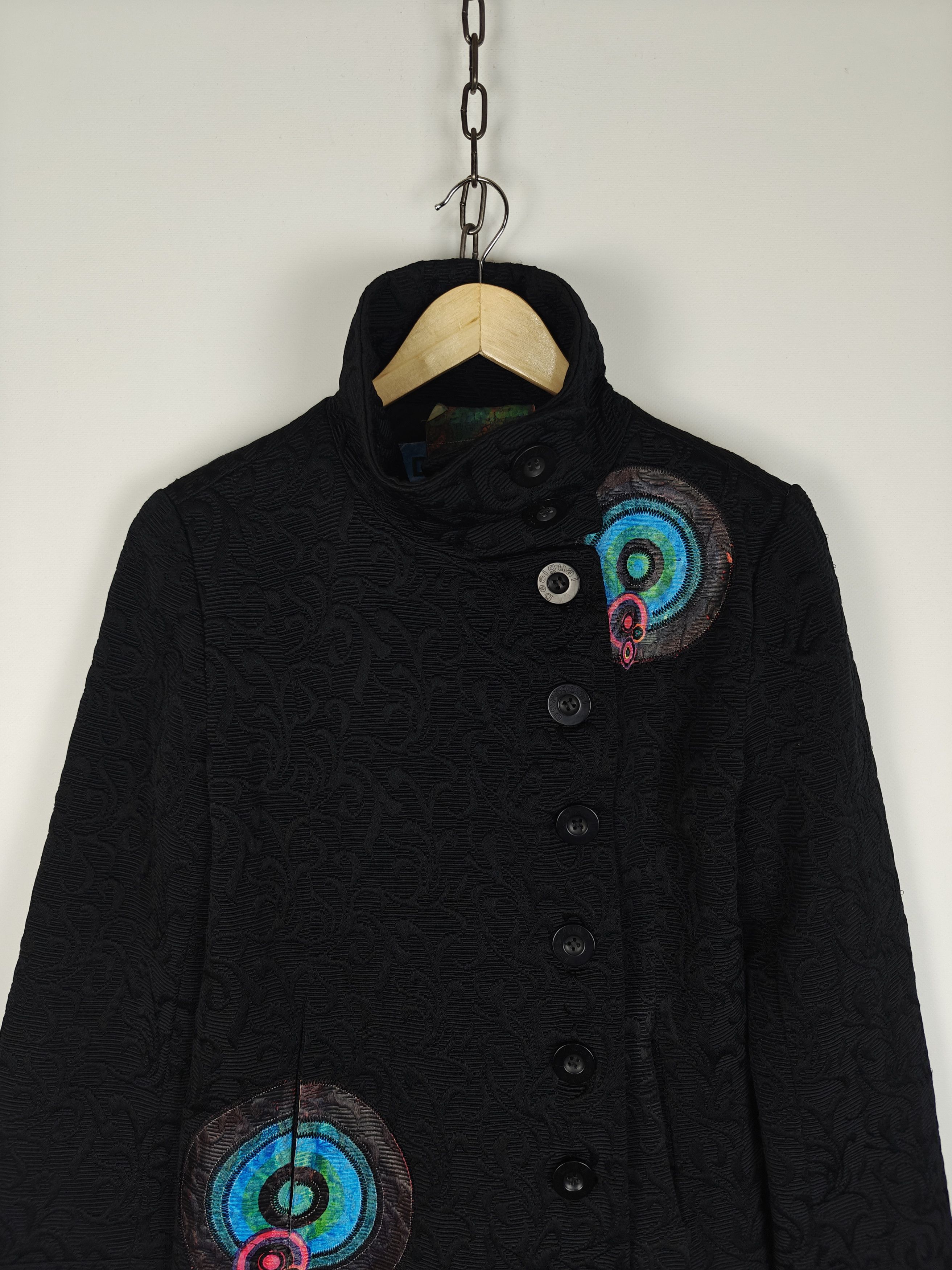 Desigual Desigual Coat Jacket Ornament Black size 38 Size S / US 4 / IT 40 - 2 Thumbnail