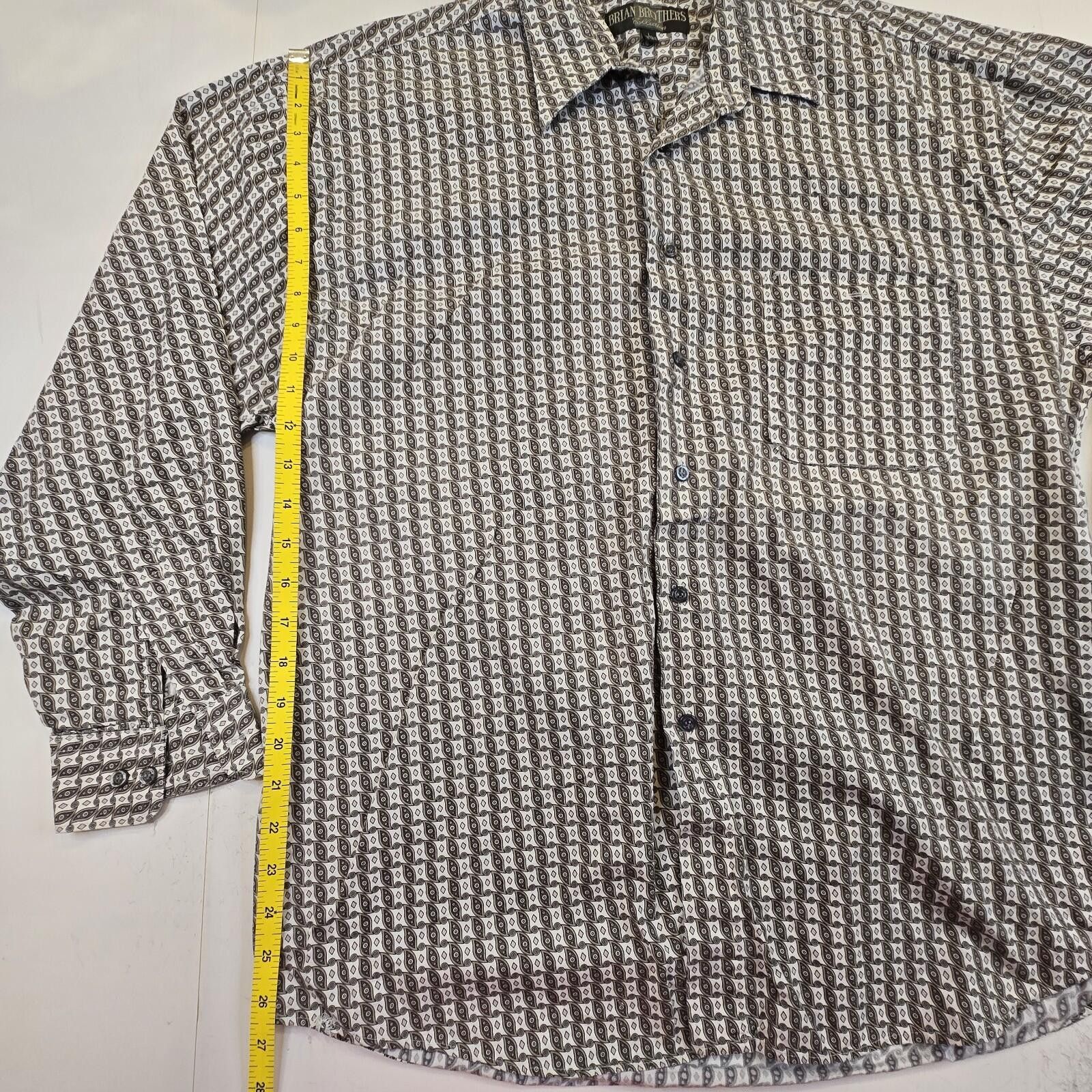 Other Vintage Brian Brothers Mens Size L Brown White Cotton Shirt Size US M / EU 48-50 / 2 - 6 Thumbnail