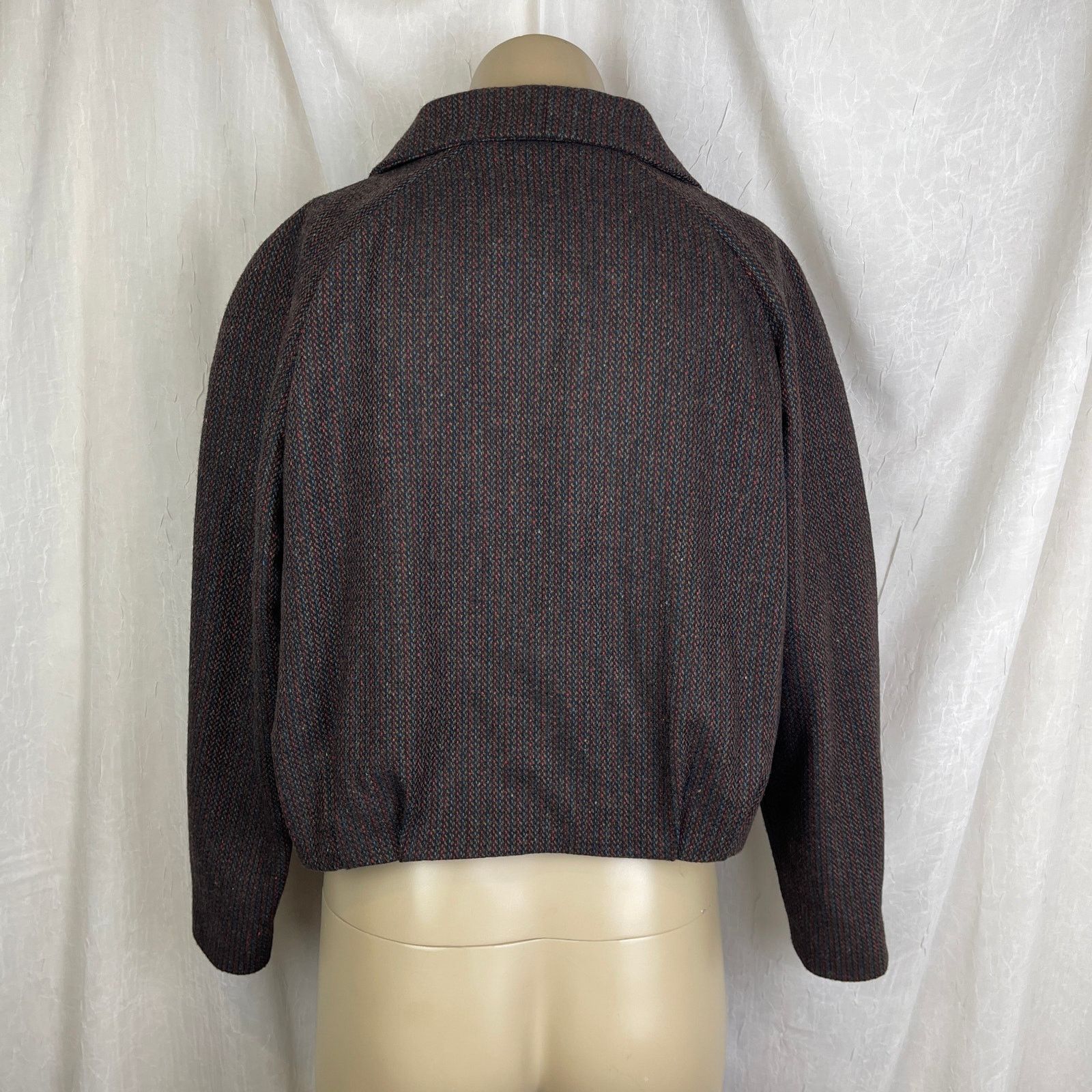 Vintage VTG Y2K Semantiks Cozy Tweed Jacket Brown Black Cottagecore Size M / US 6-8 / IT 42-44 - 8 Thumbnail