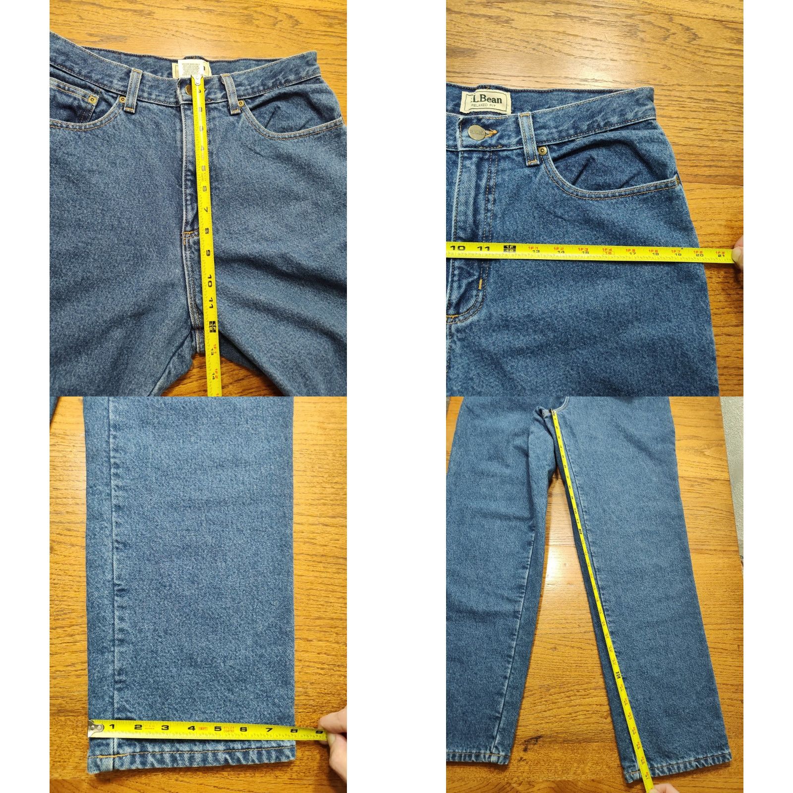 Vintage VINTAGE L.L.Bean Jeans Women 30x31 Blue Floral Flannel Lined Denim Jeans 90s Womens Beige? Size 34" / US 12 / IT 48 - 8 Thumbnail