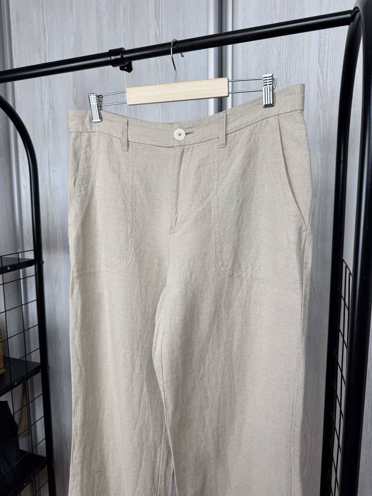 A.P.C. A.P.C linen cotton blend women’s casual beige pants size 42 Size 30" / US 8 / IT 44 - 5 Thumbnail