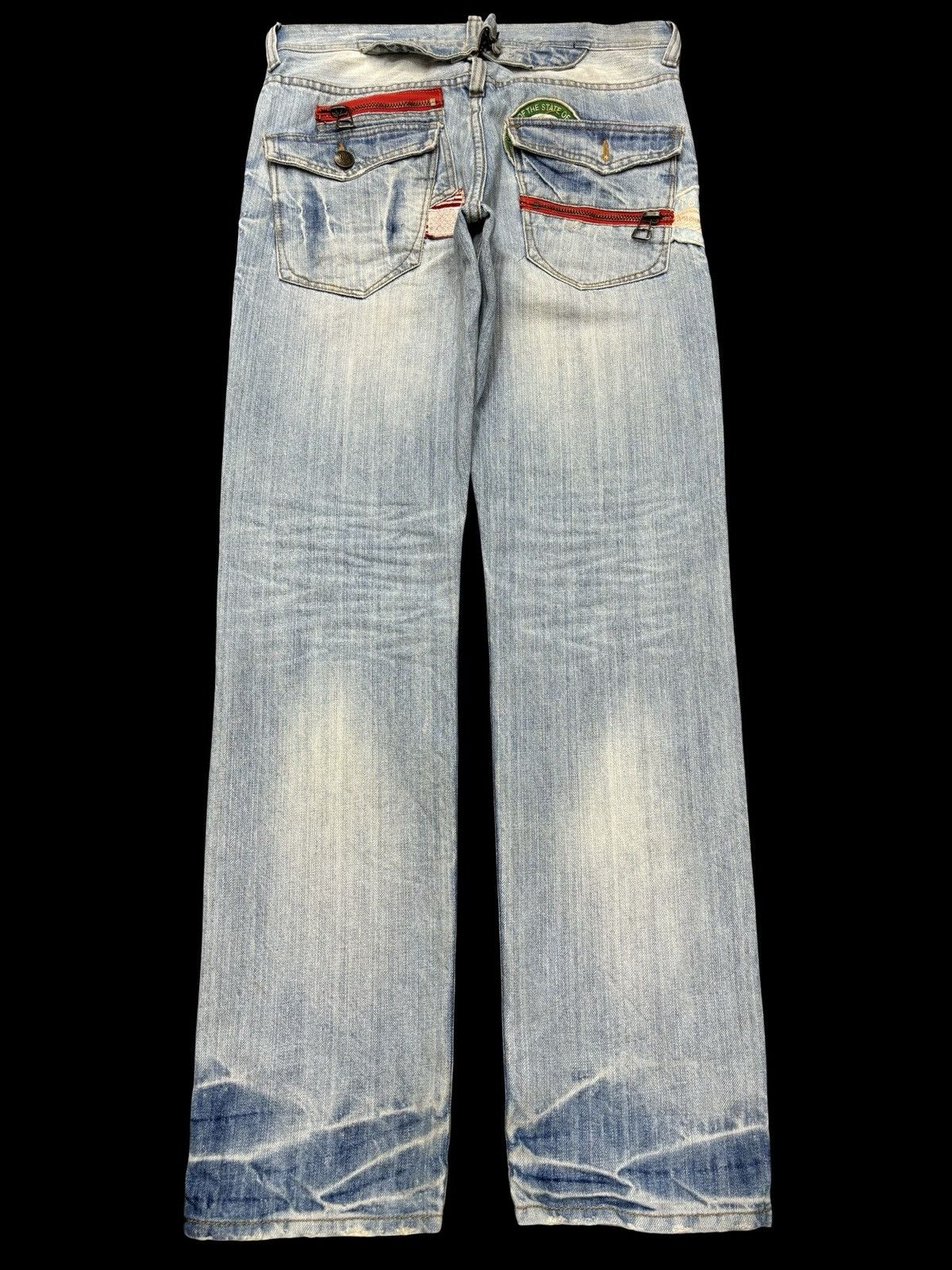 Japanese Brand 💥Insane Style Patches X Shots Distressed MPocket Denim F663 Size US 32 / EU 48 - 3 Thumbnail