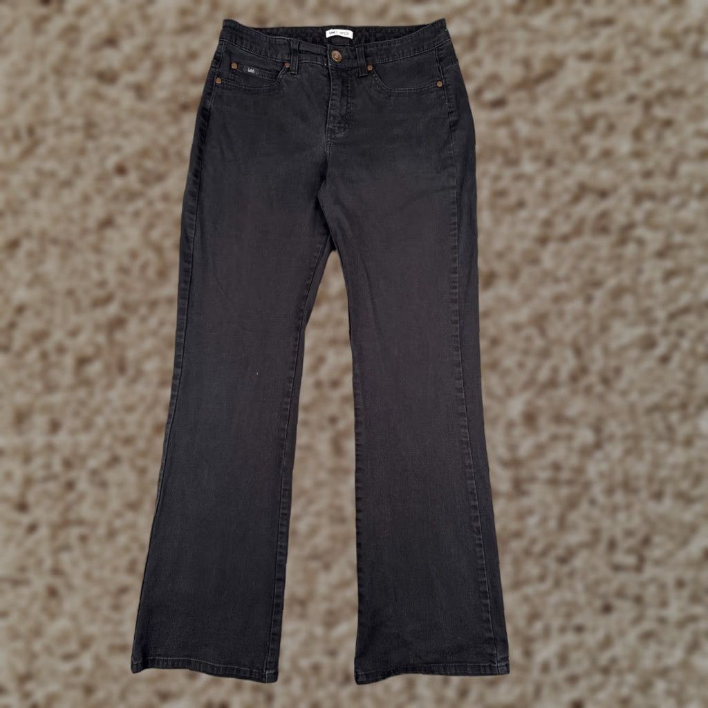 Lee VINTAGE Lee Women's Jeans Bootcut 30x31 Mid Rise Black Cotton Blend Rock Style Size 32" / US 10 / IT 46 - 1 Thumbnail