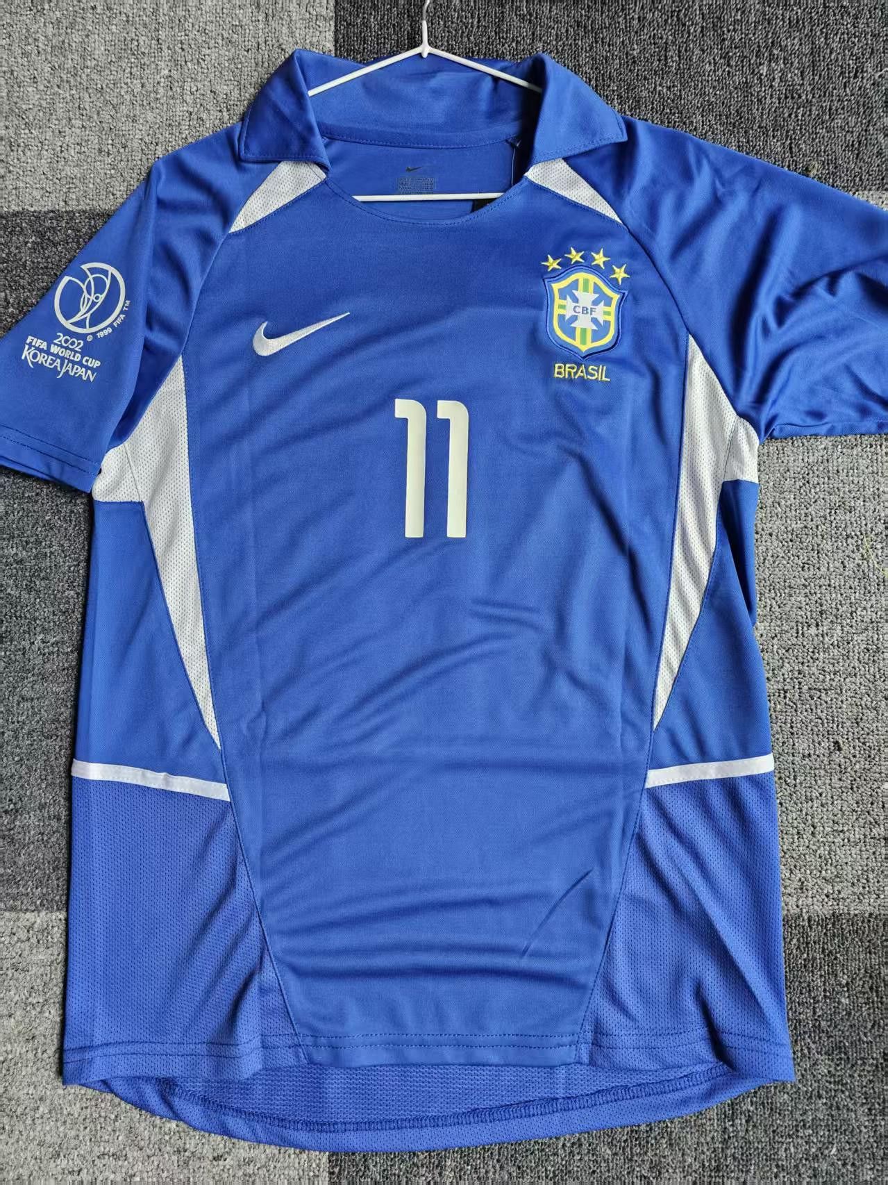 Other Brazil 2002 #11 Ronaldinho Jersey Blue Size US XXL / EU 58 / 5 - 1 Thumbnail