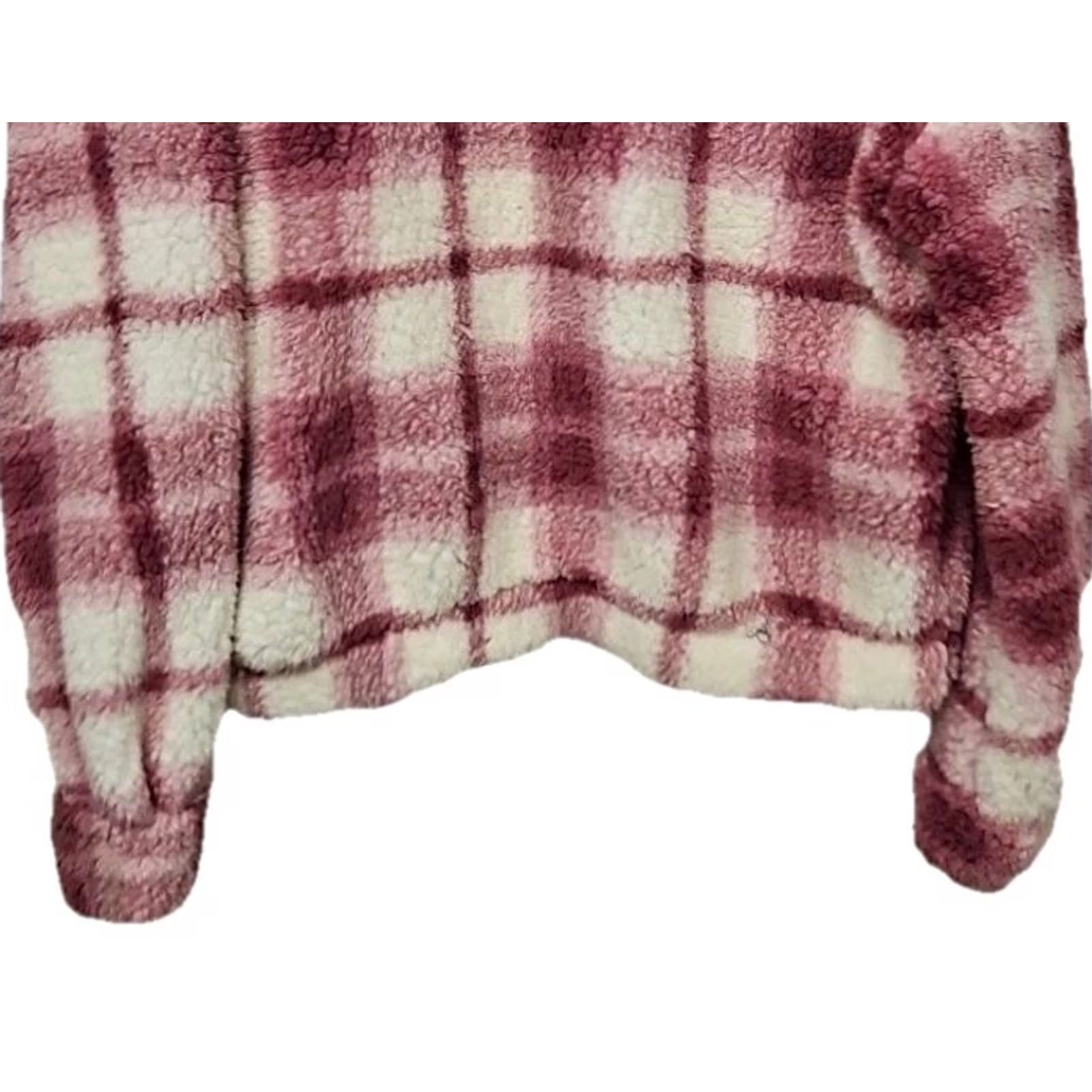 Vintage No Boundaries Pink Plaid Sherpa Shacket Hoodie Jacket Cozy Soft Girl Y2K Fleece M 8-10 Women S Size S / US 4 / IT 40 - 7 Thumbnail