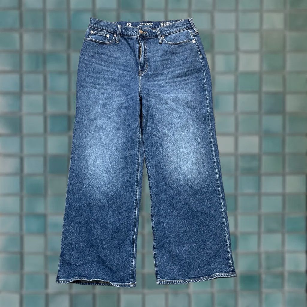 J.Crew J Crew Jeans Womens Blue 32 Slim Fit Wide Leg Stretch Cotton Denim Size 24" / US 00 / IT 34 - 1 Thumbnail