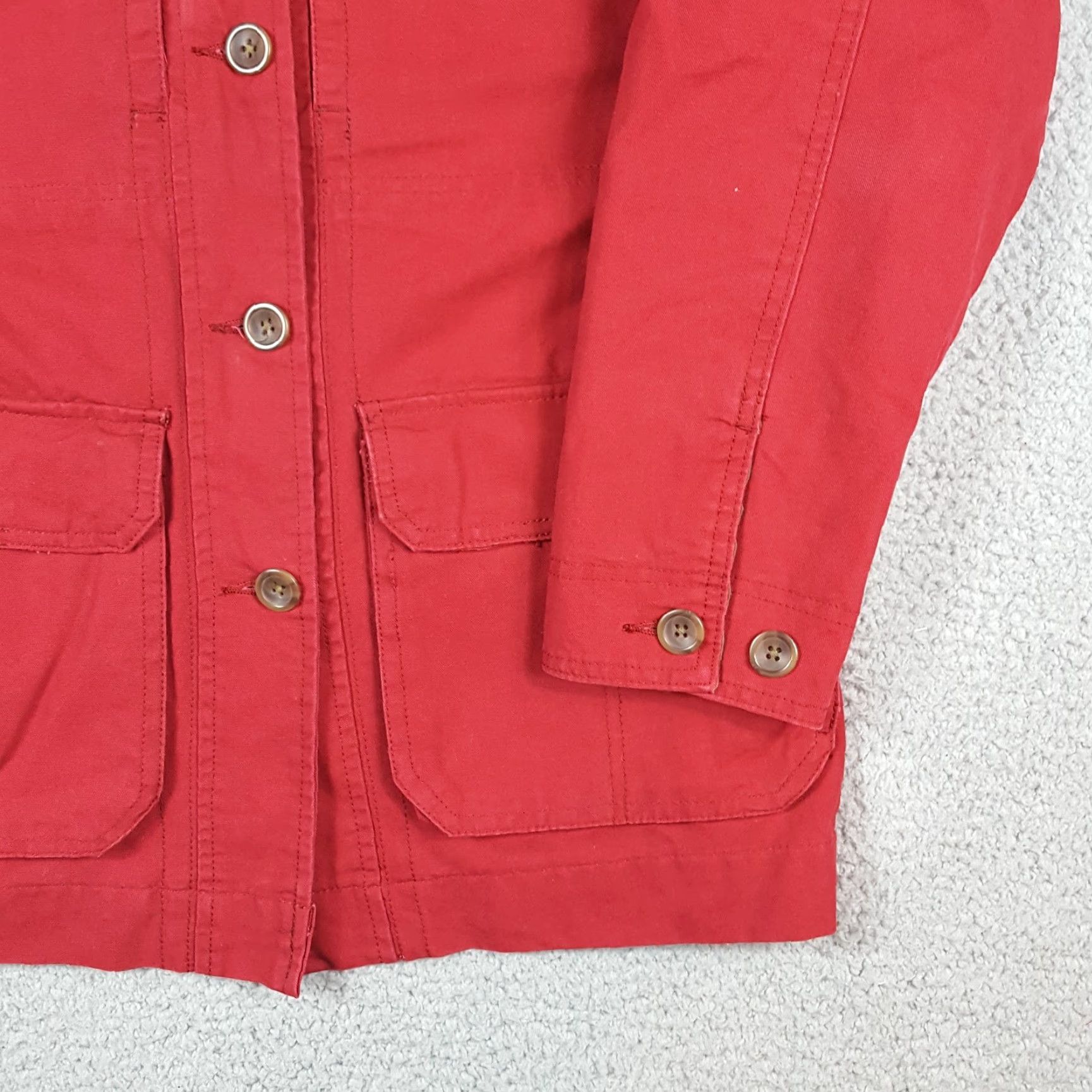Vintage VINTAGE Cabela's Red Canvas Barn Coat Corduroy Collar Women's M Jacket Women's M Red Canvas Barn Coat Work Jacket VTG Size M / US 6-8 / IT 42-44 - 3 Thumbnail