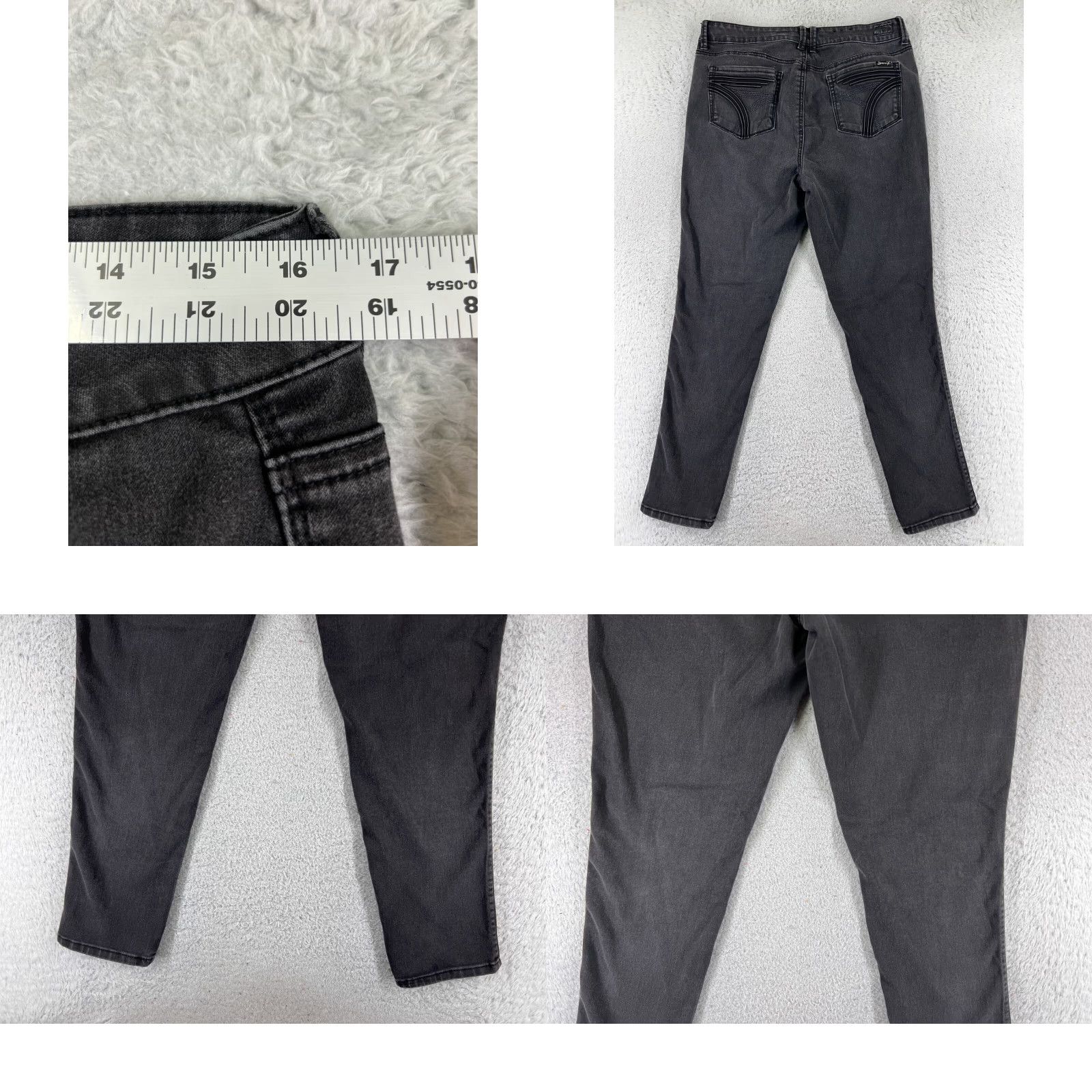 Vintage Seven7 Jeans Women 16 Black Denim Skinny High Rise Cotton Embellished 5-Pocket Designer American Jeans Mens? Size 38" / US 16 / IT 52 - 9 Thumbnail