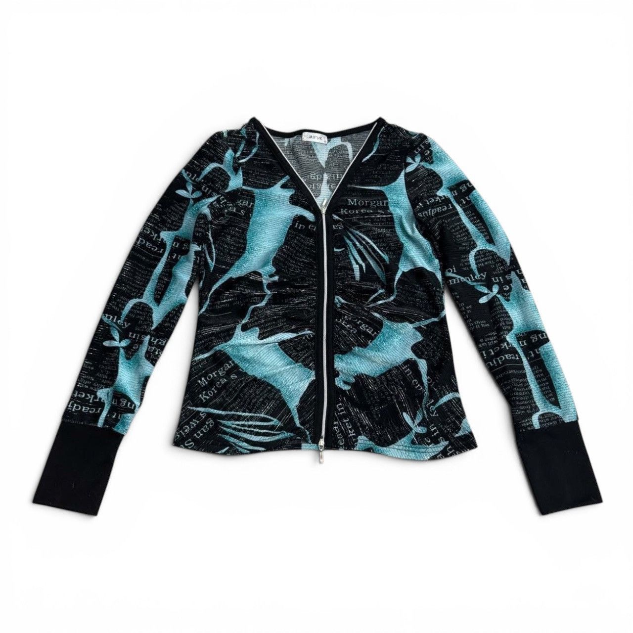 Other Jaipur Y2K Cyber Punk Blue & Black Graphic Double Zip Jacket Size S / US 4 / IT 40 - 1 Thumbnail