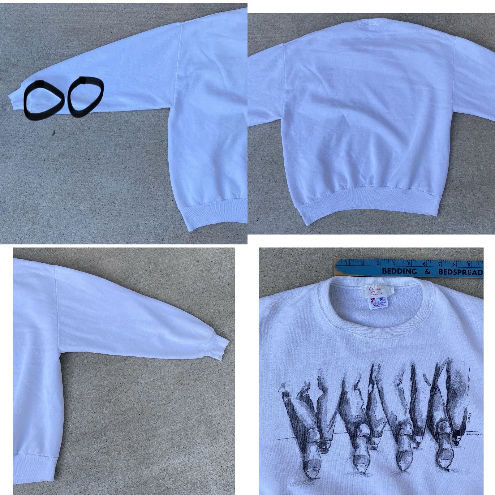 Jerzees Vtg Jerzees Sweatshirt Shirt 90s Mens XL White Graphic Print Deverett Claudias Closet Tap Dance Size US XL / EU 56 / 4 - 10 Thumbnail