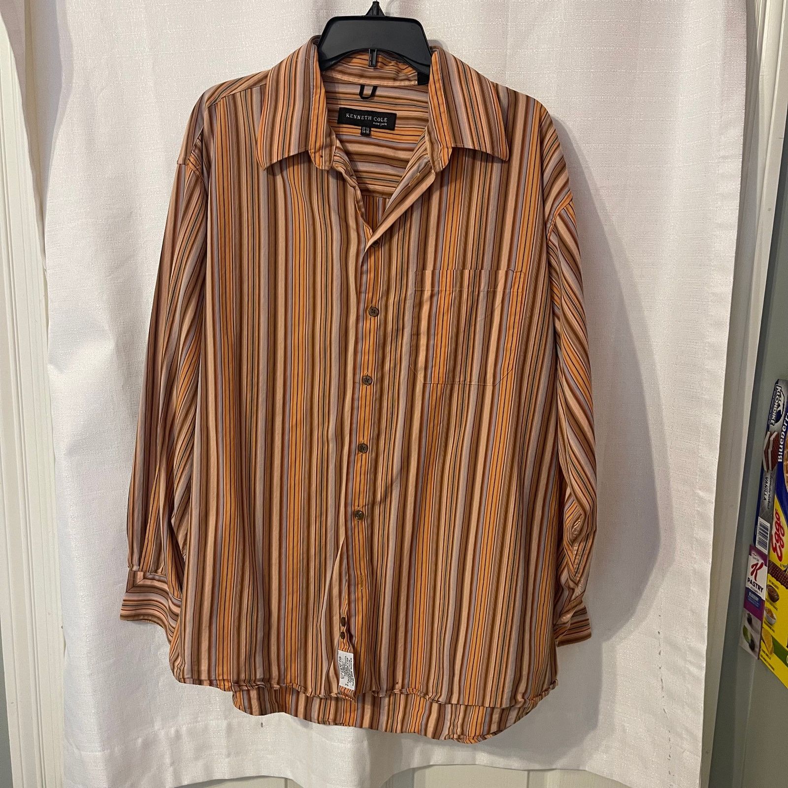 Kenneth Cole Kenneth Cole Button Down Striped Dress Shirt, 17 1/2 Size US M / EU 48-50 / 2 - 2 Thumbnail