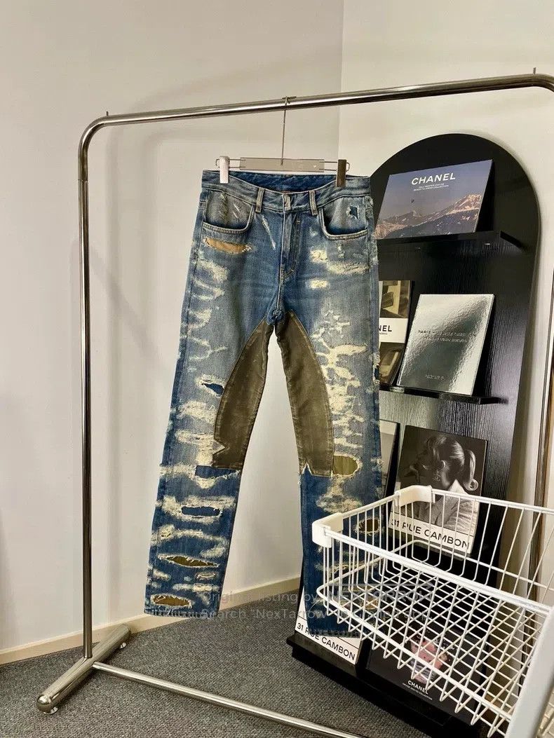 Givenchy Givenchy Blue Hole Zipper Casual Denim Pants Size US 30 / EU 46 - 1 Thumbnail